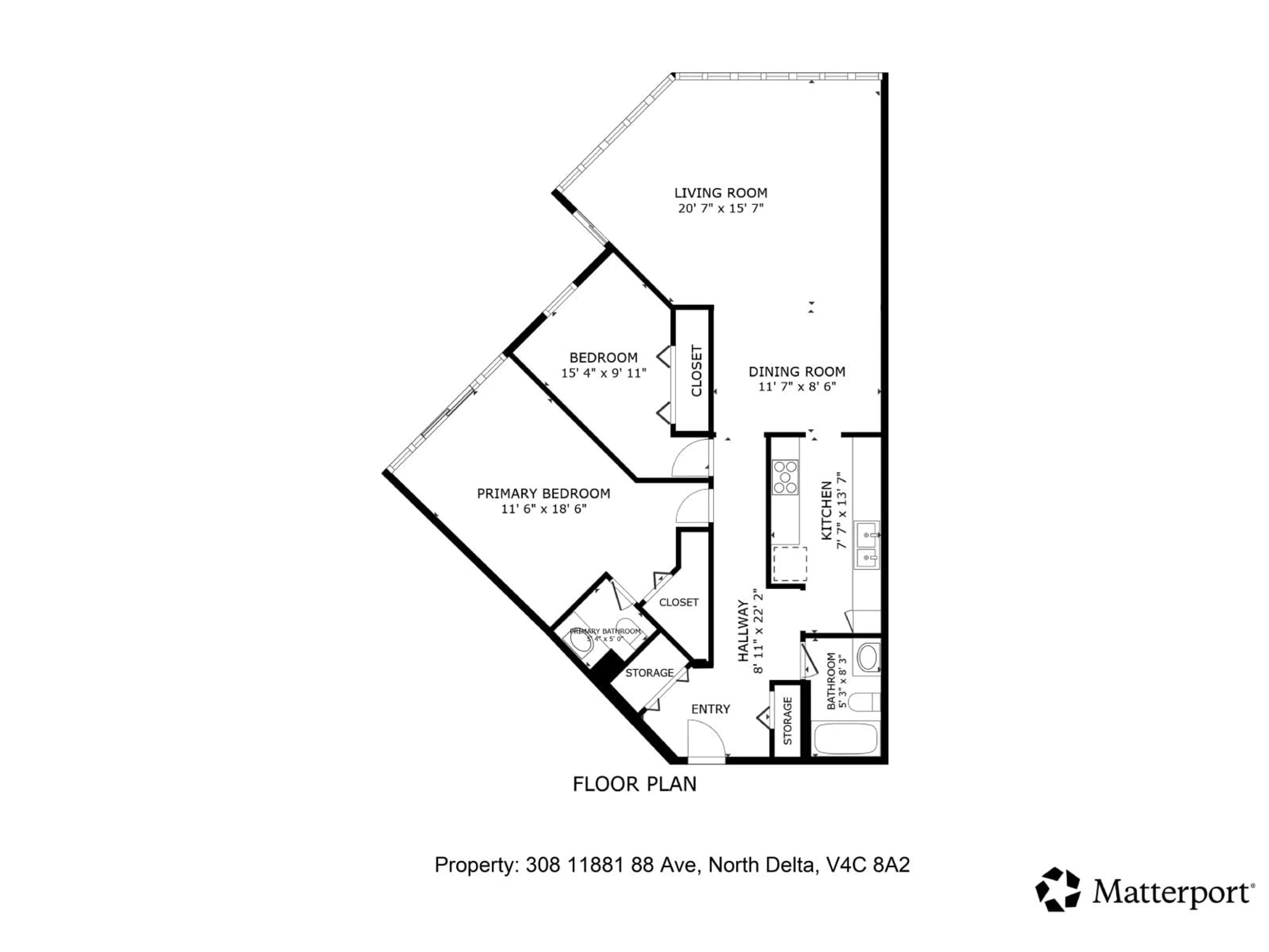 Floor plan for 308 - 11881 88 AVENUE, Delta British Columbia V4C8A2