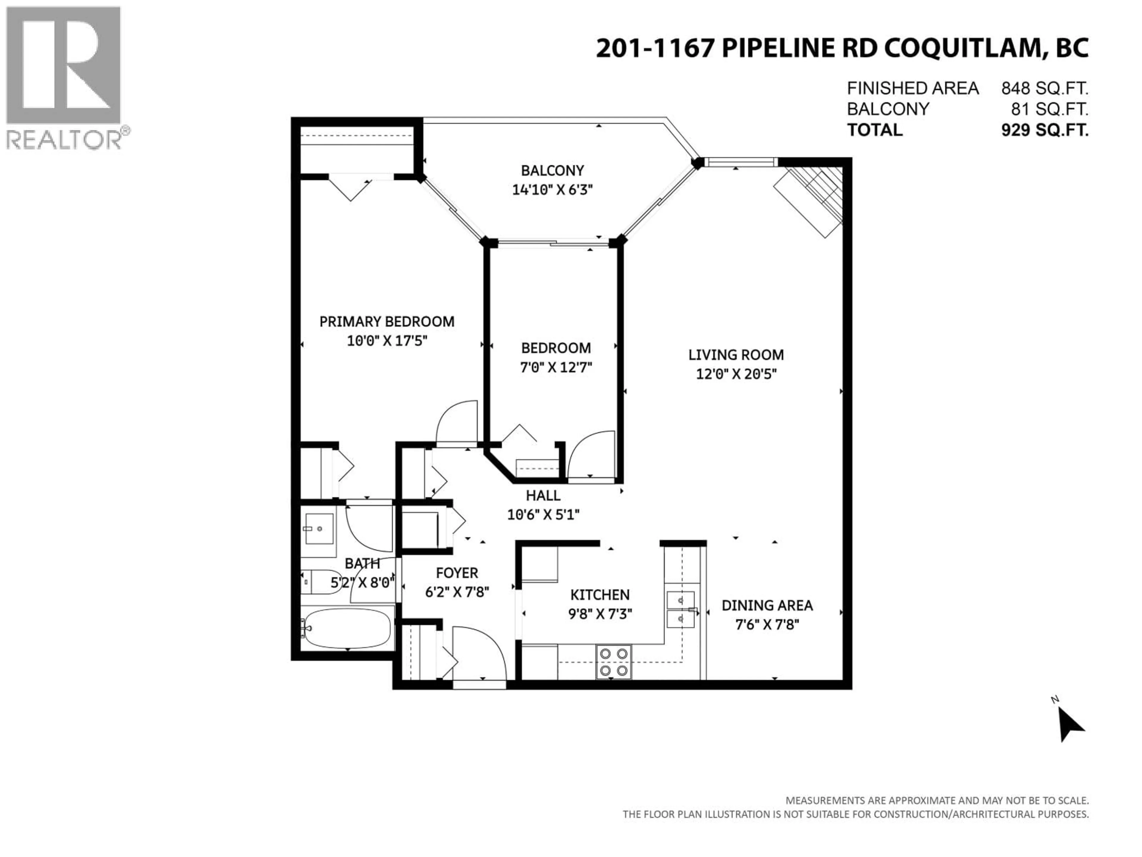 Floor plan for 201 - 1167 PIPELINE ROAD, Coquitlam British Columbia V3B4R9