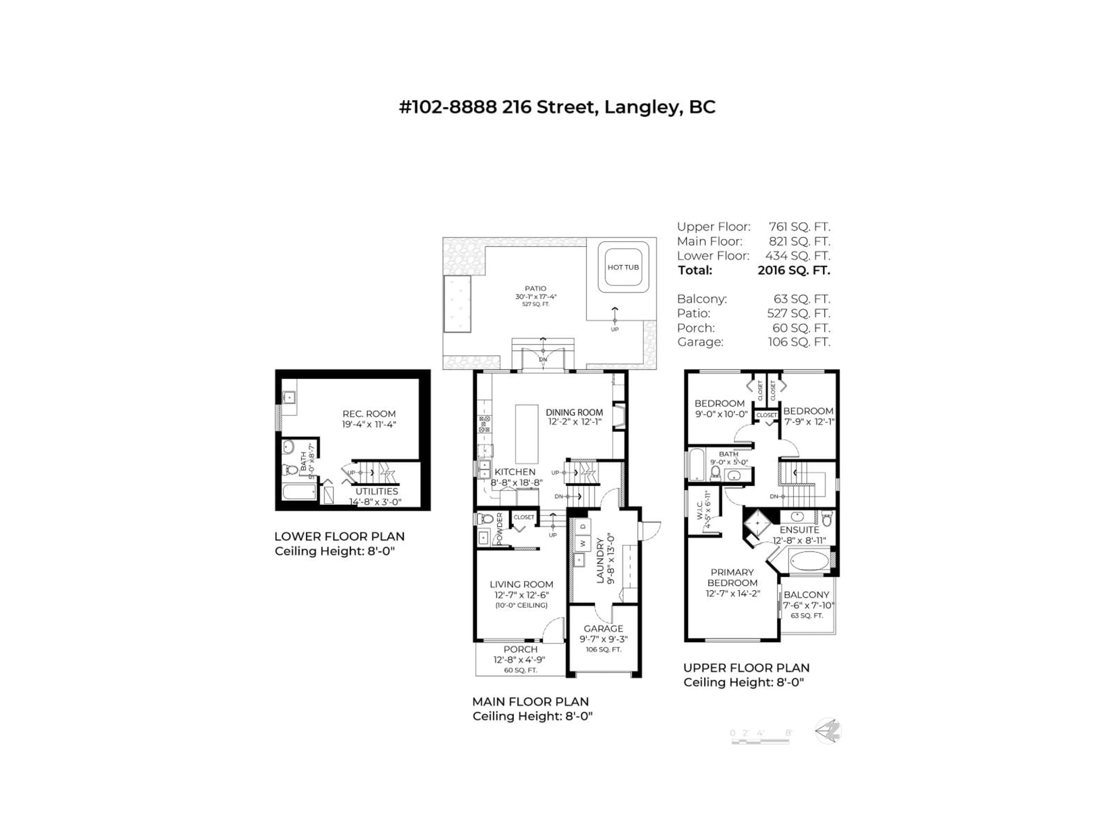 Floor plan for 102 - 8888 216, Langley British Columbia V1M3Z8