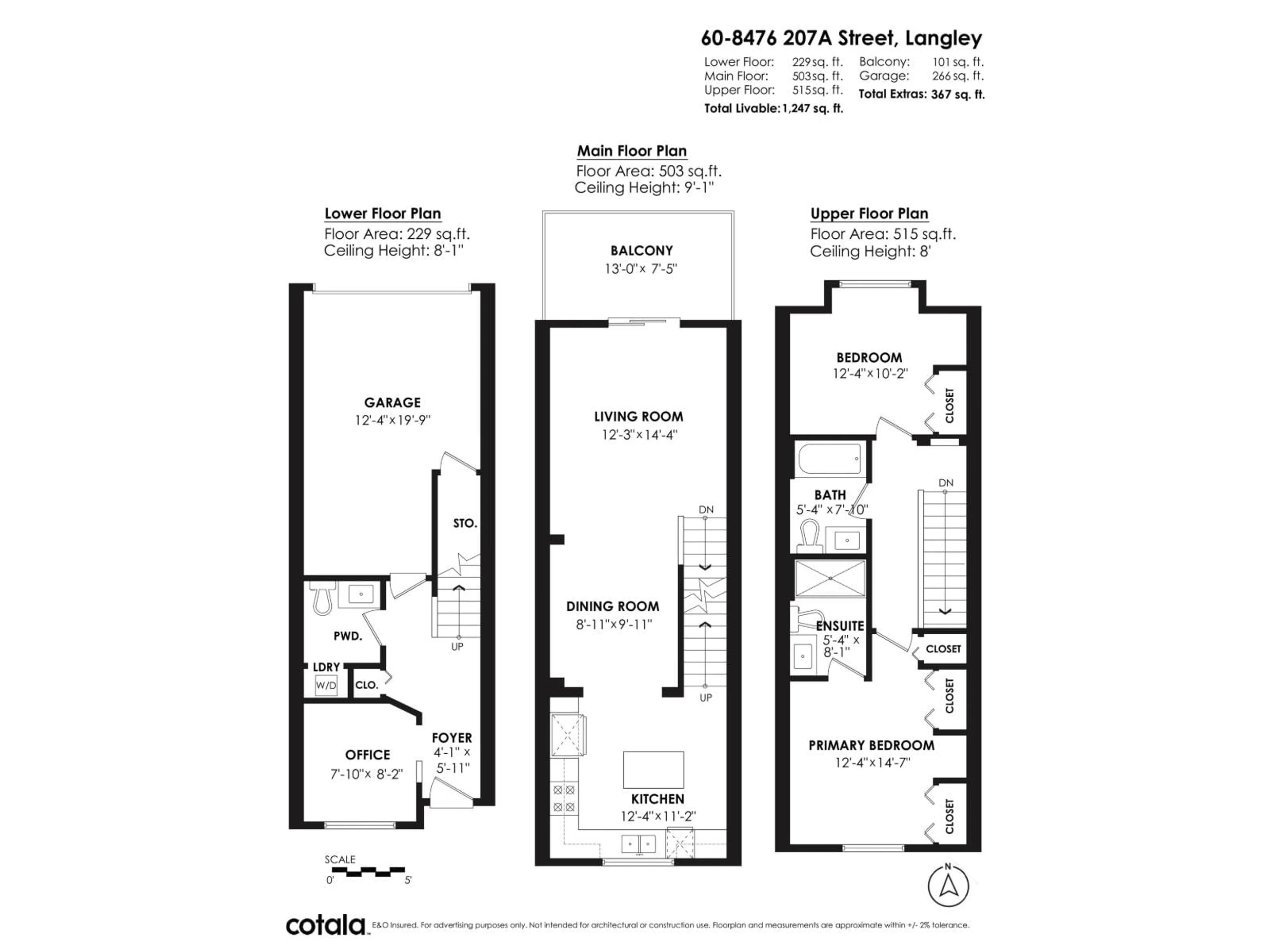 Floor plan for 60 - 8476 207A, Langley British Columbia V2Y0S6