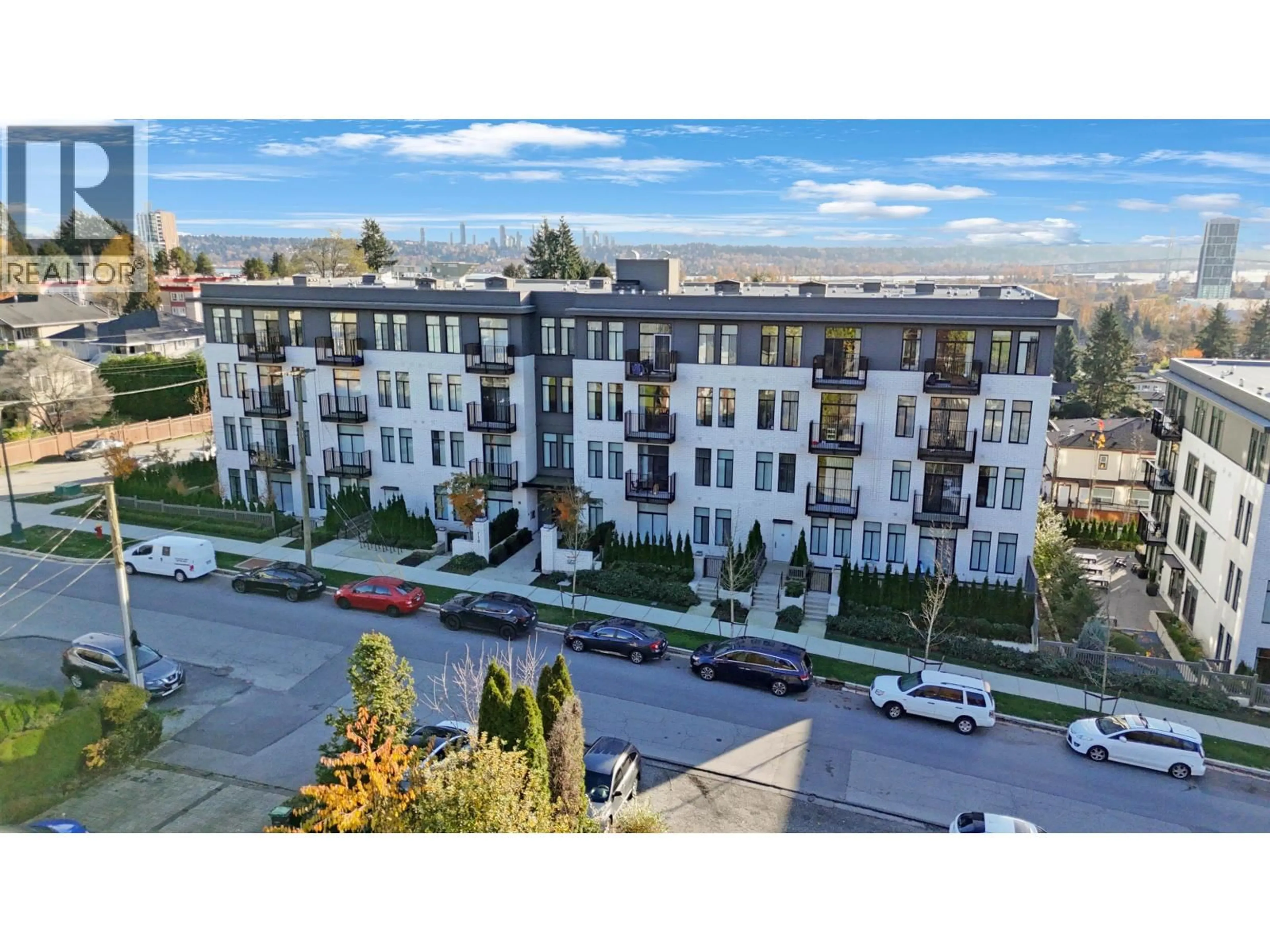A pic from outside/outdoor area/front of a property/back of a property/a pic from drone, city buildings view from balcony for 209 - 718 EDGAR AVENUE, Coquitlam British Columbia V3K0H2