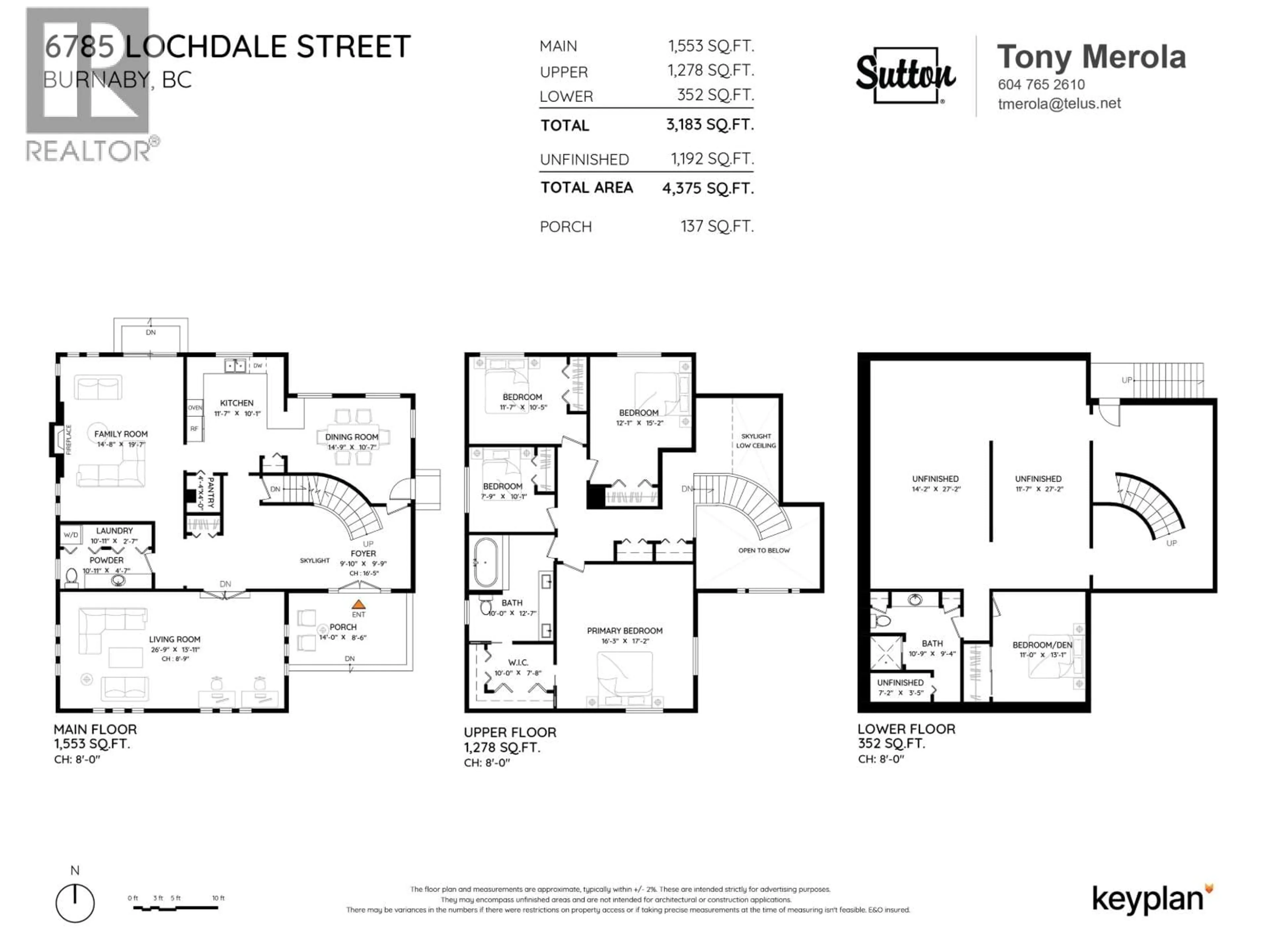 Floor plan for 6785 LOCHDALE STREET, Burnaby British Columbia V5B2M9
