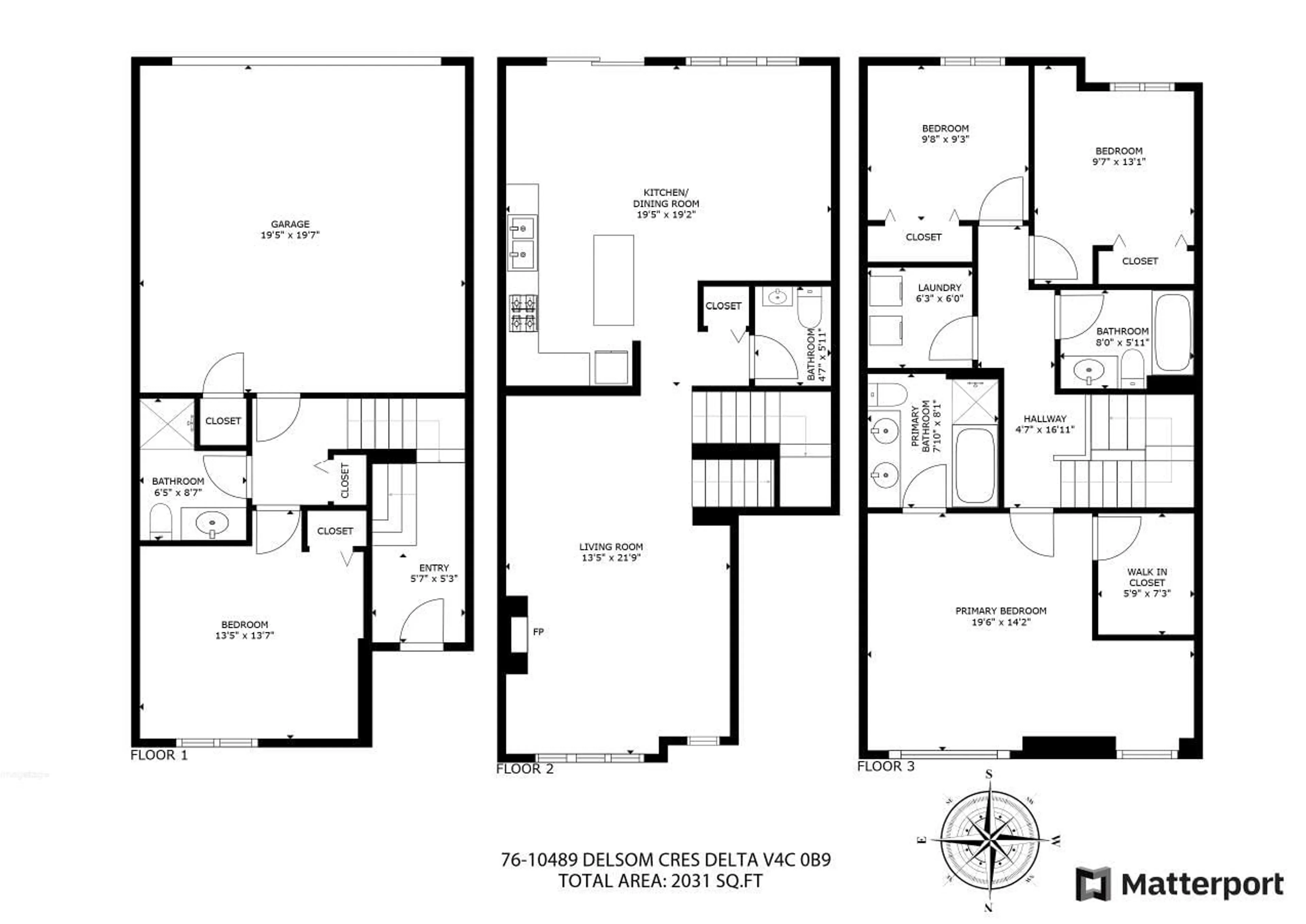 Floor plan for 76 - 10489 DELSOM, Delta British Columbia V4C0B9