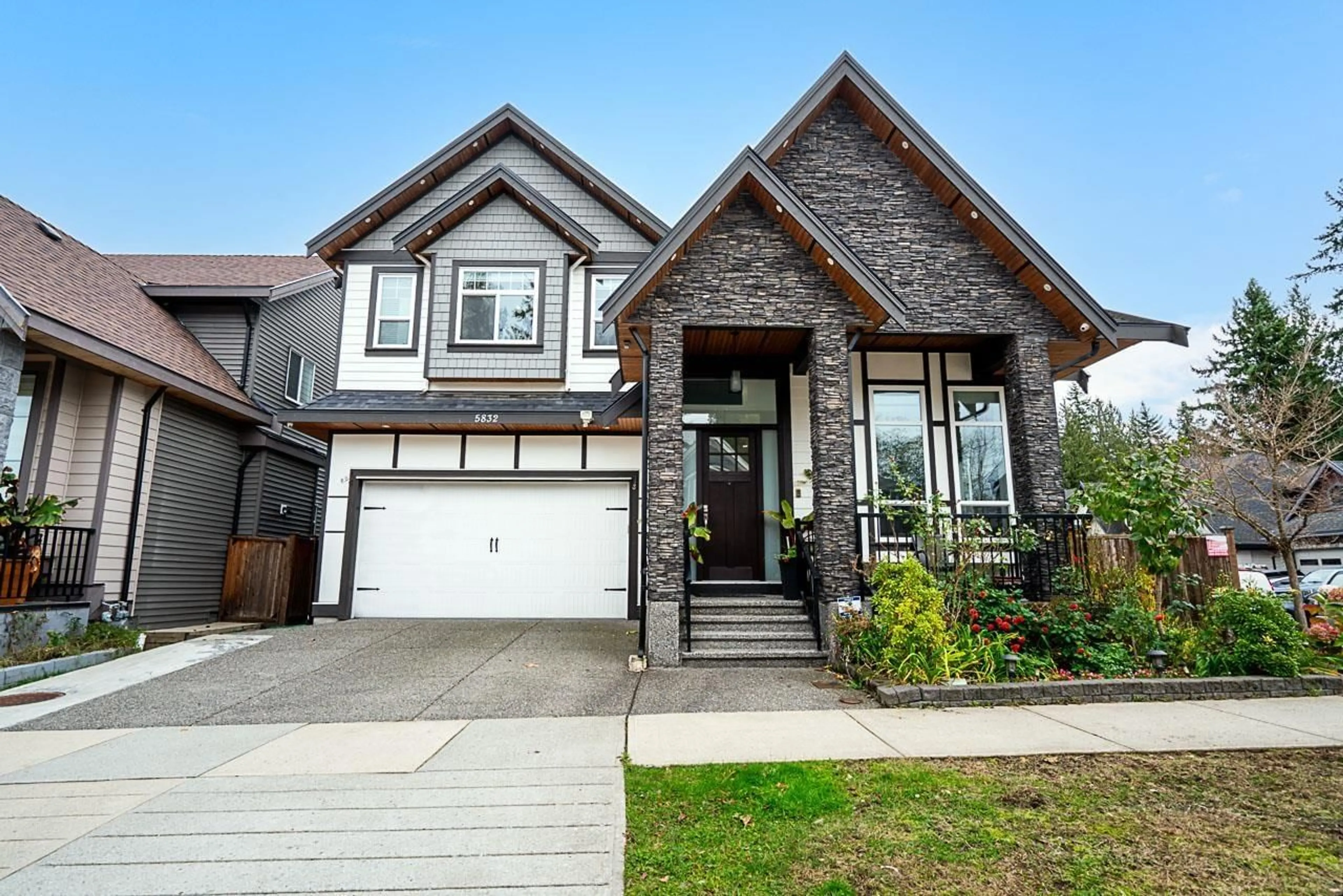 Home with brick exterior material, street for 5832 140A PLACE, Surrey British Columbia V3X0G7