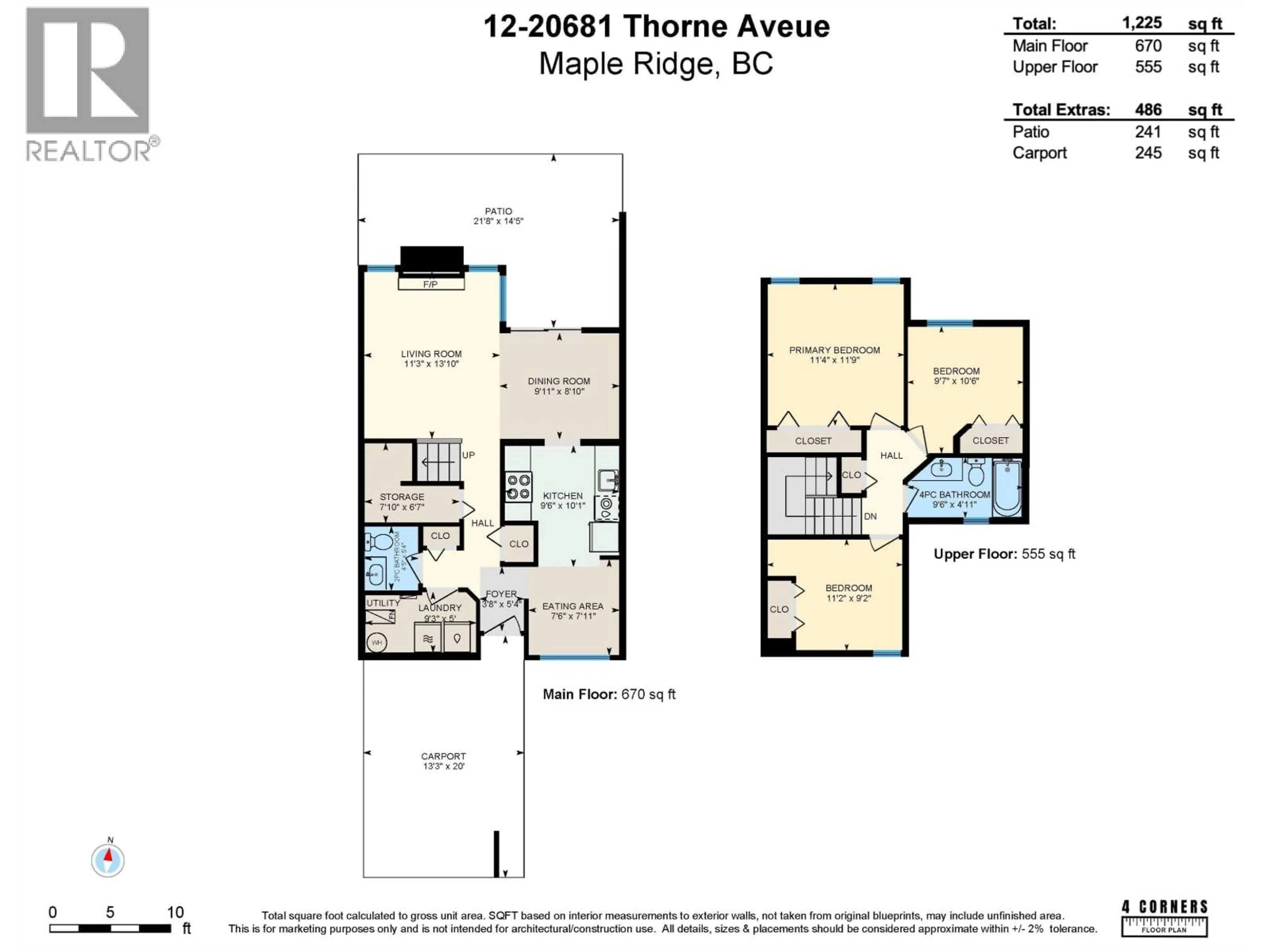 Floor plan for 12 - 20681 THORNE AVENUE, Maple Ridge British Columbia V2X8G2