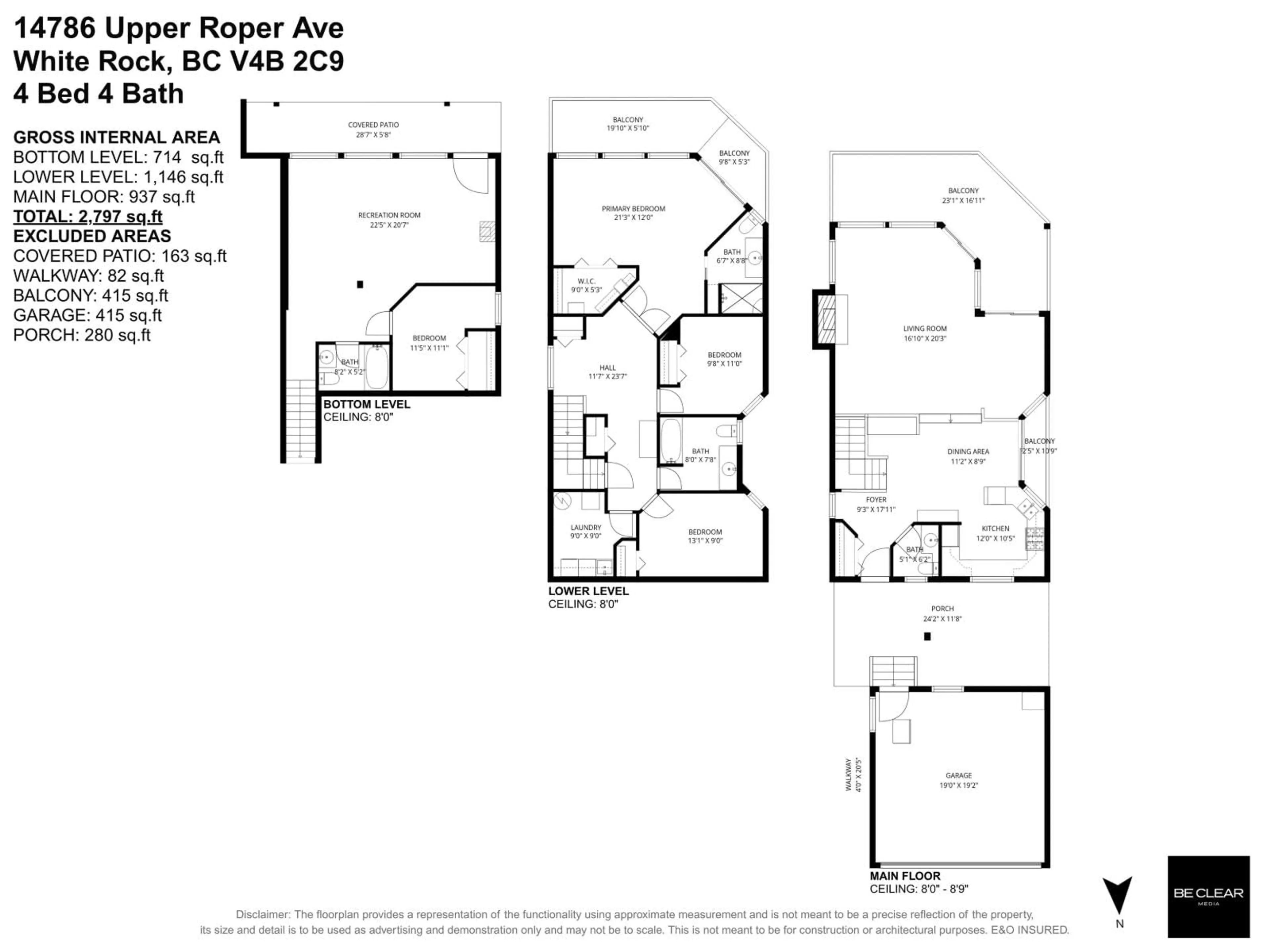 Floor plan for 14786 UPPER ROPER AVENUE, White Rock British Columbia V4B2C9