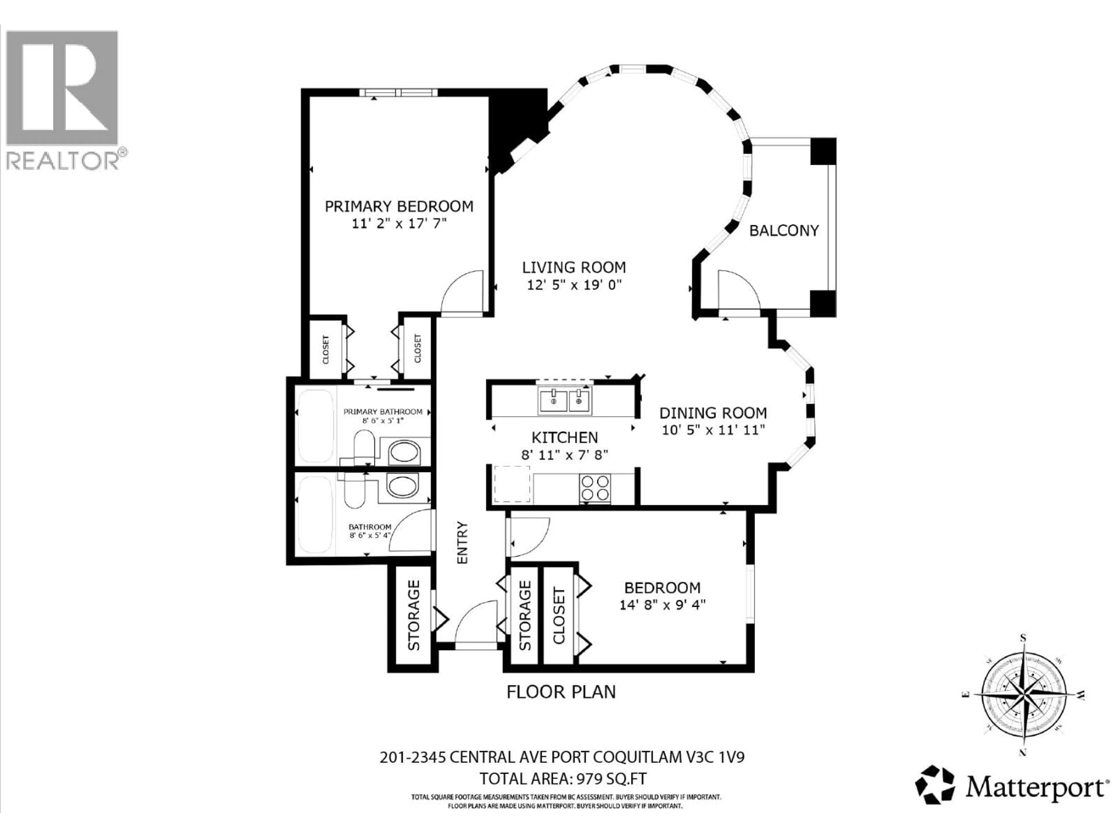 Floor plan for 201 - 2345 CENTRAL AVENUE, Port Coquitlam British Columbia V3C1V9