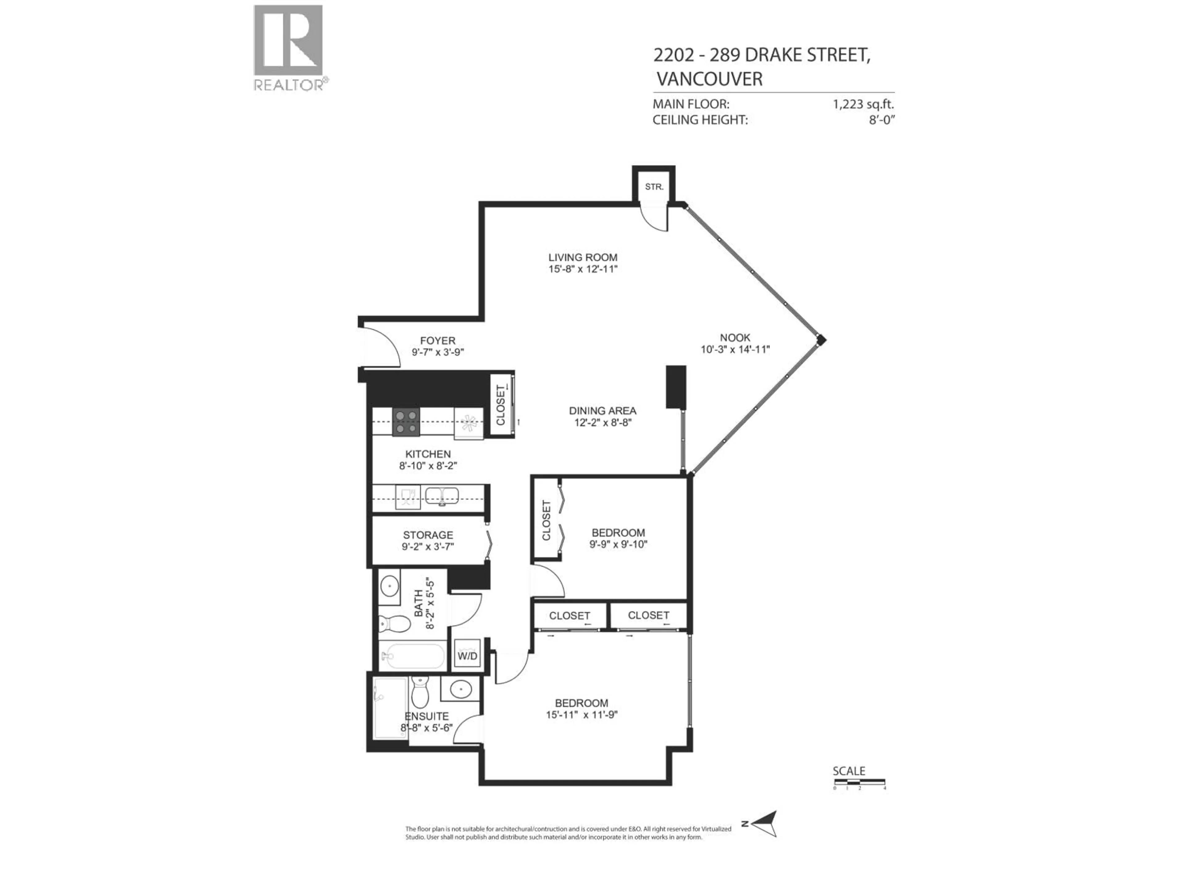 Floor plan for 2202 - 289 DRAKE STREET, Vancouver British Columbia V6B5Z5