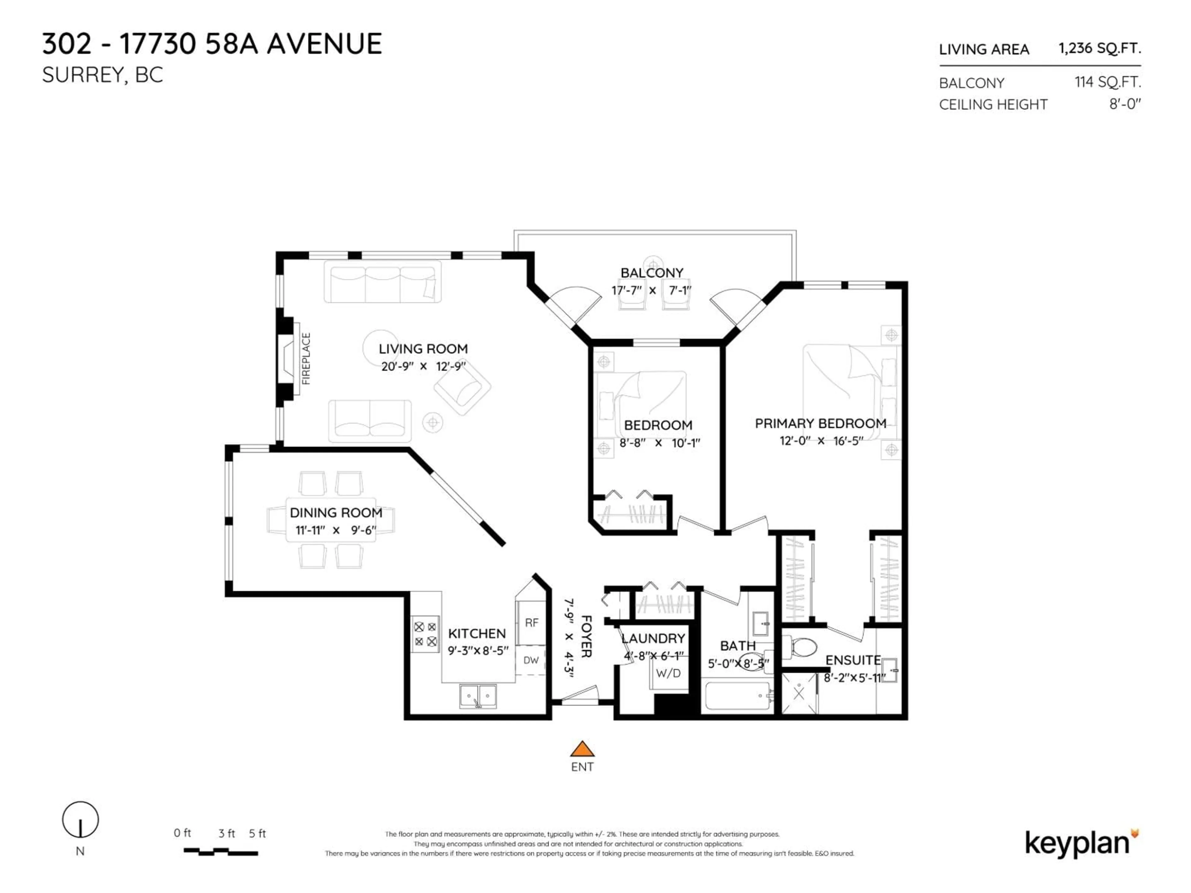 Floor plan for 302 - 17730 58A, Surrey British Columbia V3S8M5