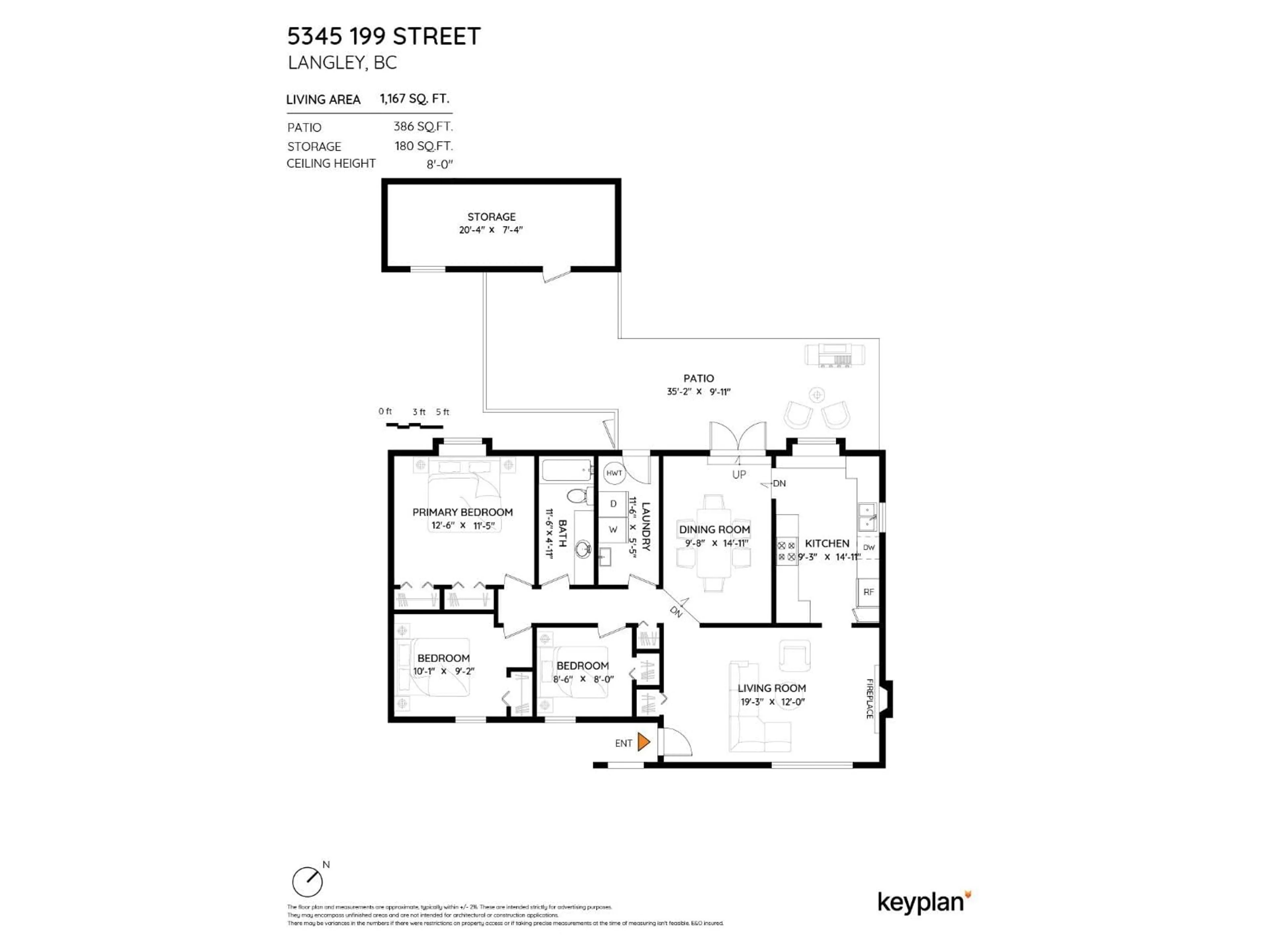 Floor plan for 5345 199, Langley British Columbia V3A6T8