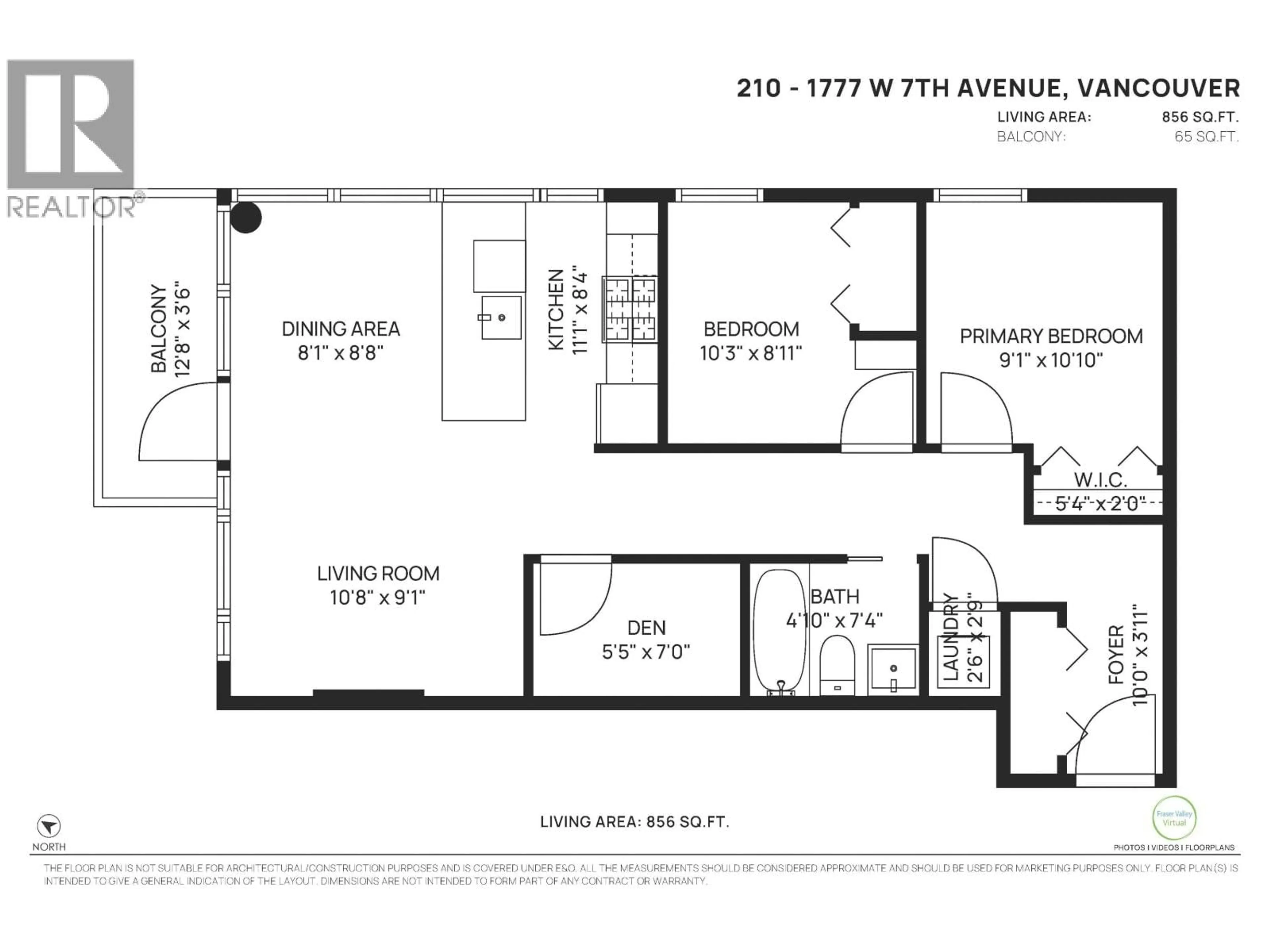 Floor plan for 210 - 1777 7TH AVENUE, Vancouver British Columbia V6J0E5
