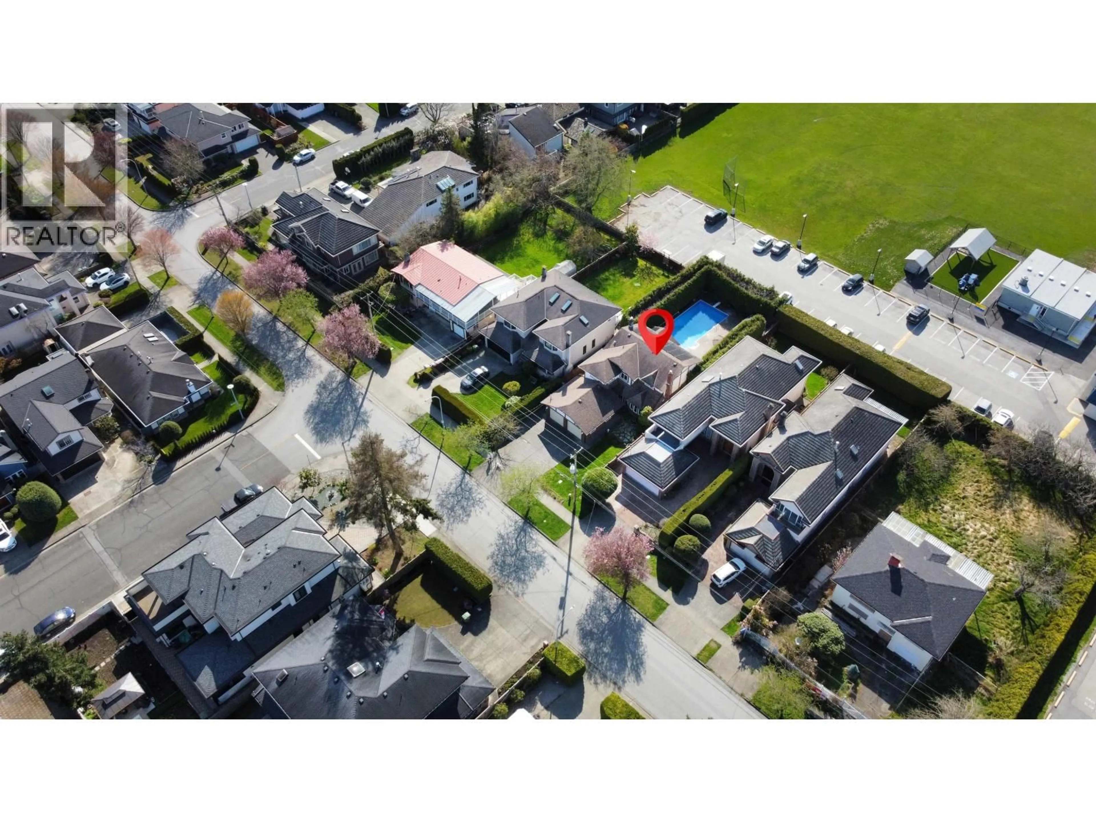 A pic from outside/outdoor area/front of a property/back of a property/a pic from drone, street for 10535 LASSAM ROAD, Richmond British Columbia V7E2C2