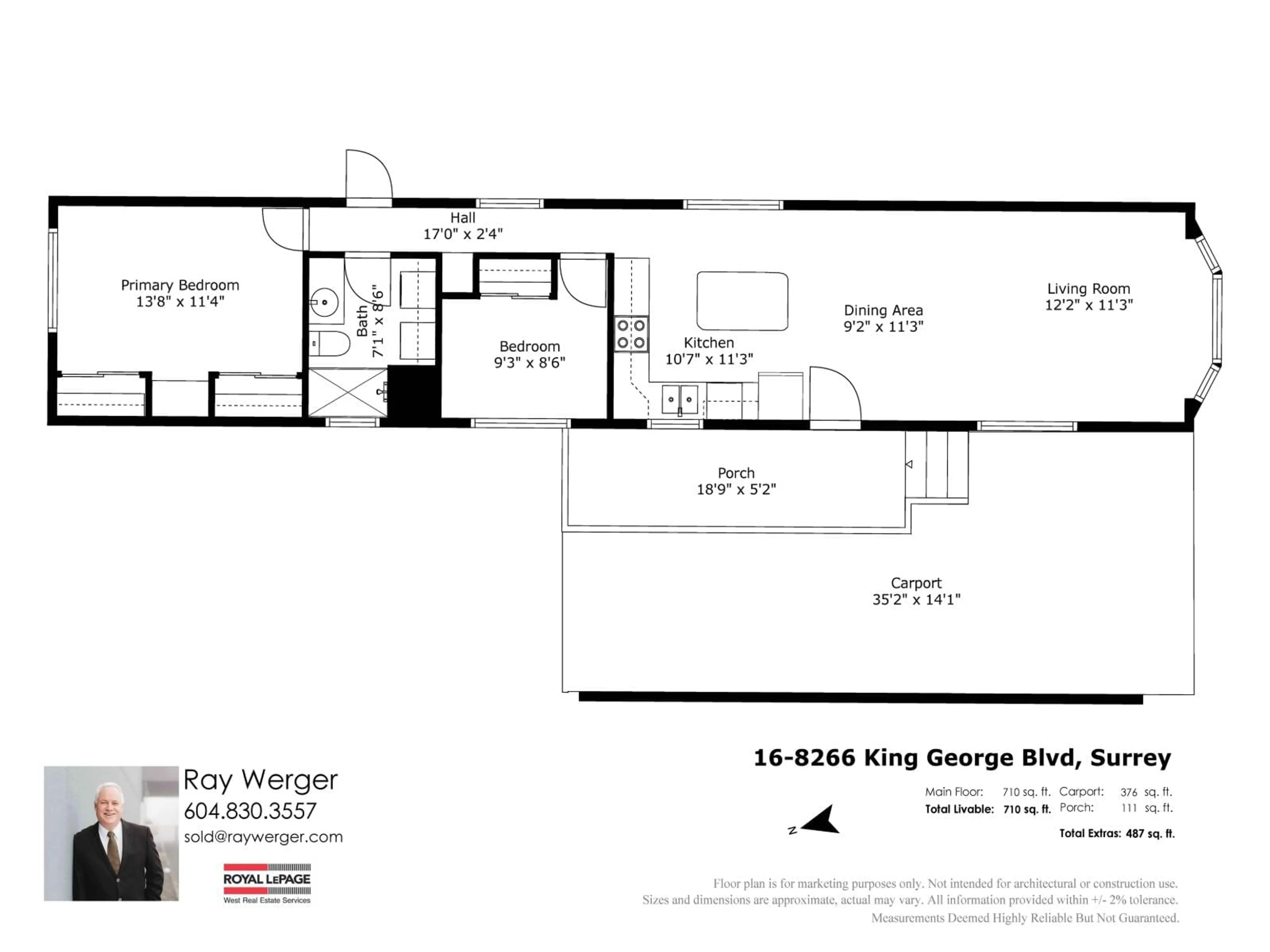 Floor plan for 16 - 8266 KING GEORGE BOULEVARD, Surrey British Columbia V3W5Y2