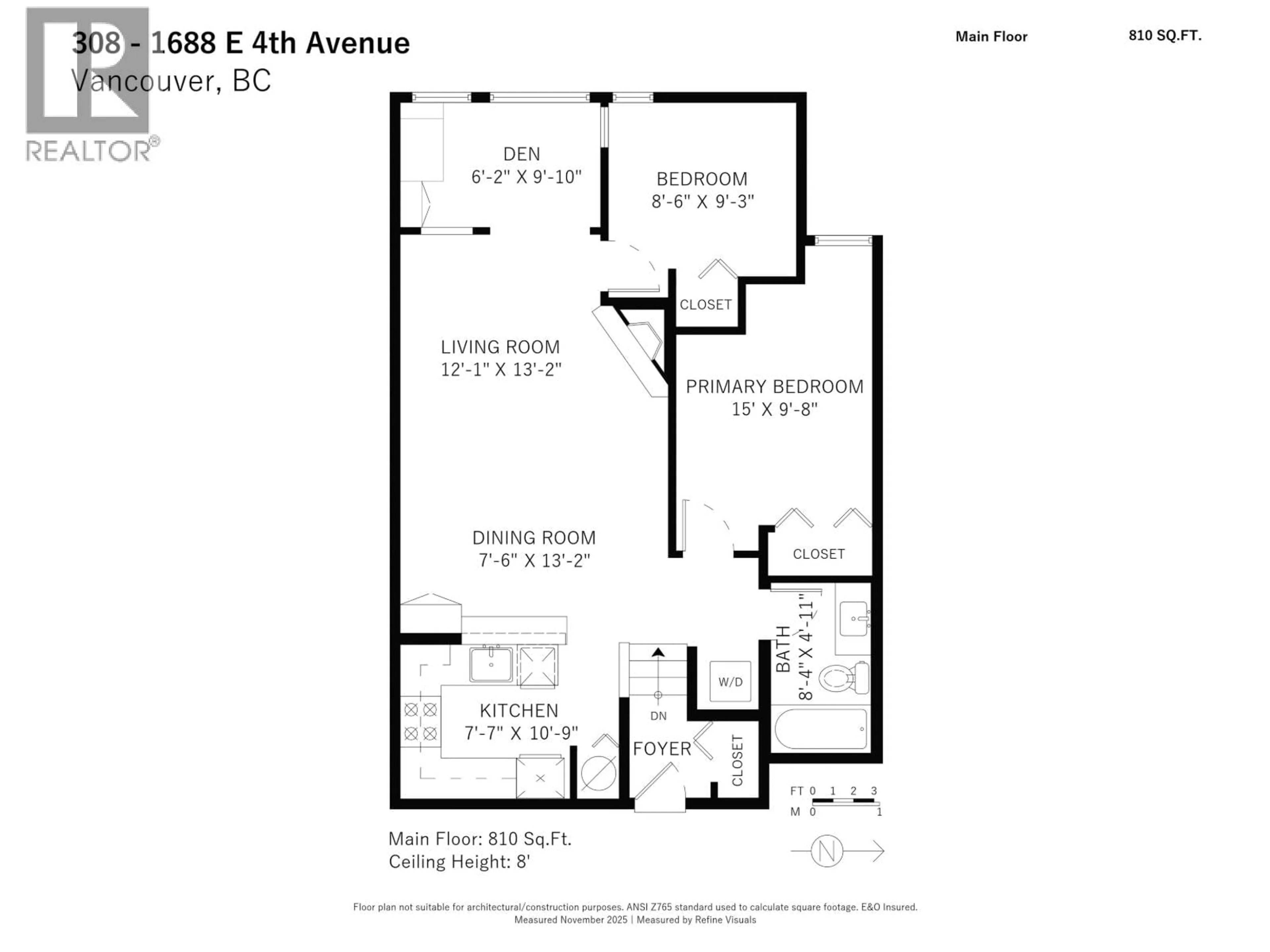 Floor plan for 308 - 1688 4TH AVENUE, Vancouver British Columbia V5N1J8