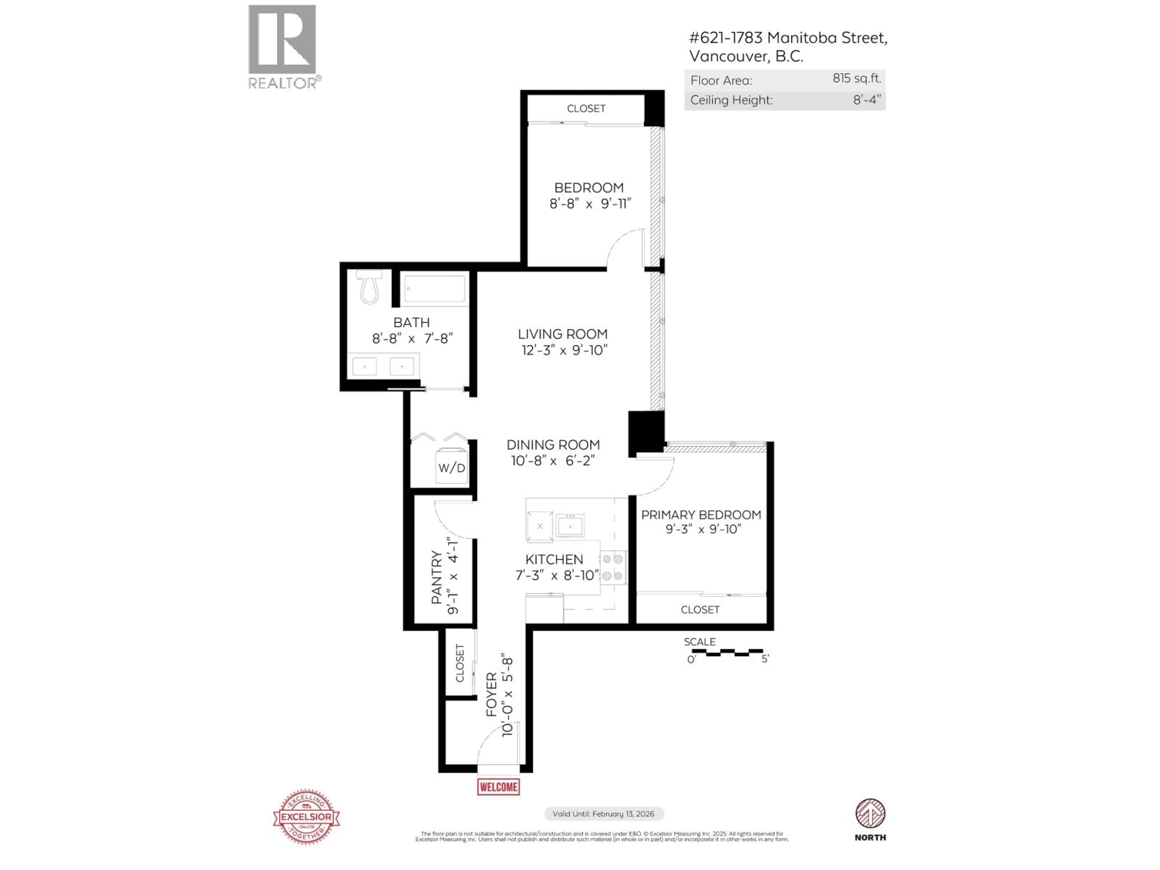 Floor plan for 621 - 1783 MANITOBA STREET, Vancouver British Columbia V5Y0K1