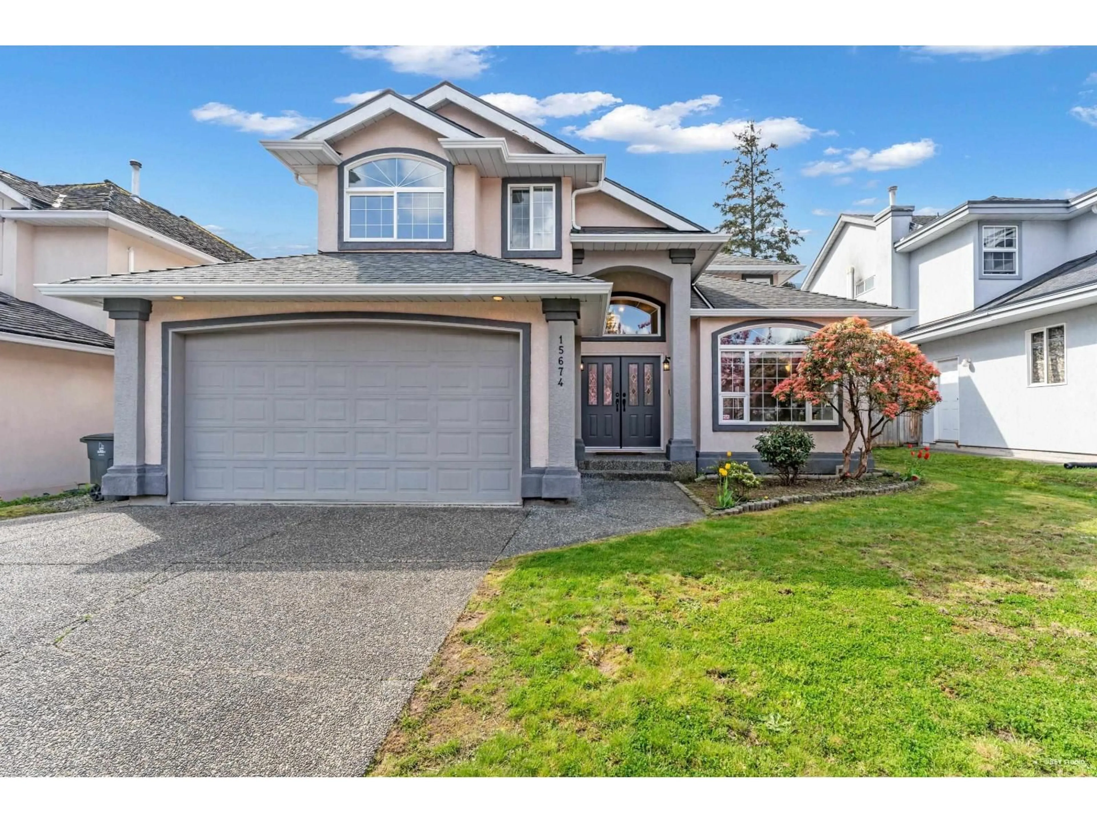 Home with vinyl exterior material, street for 15674 101A AVENUE, Surrey British Columbia V4N4S4