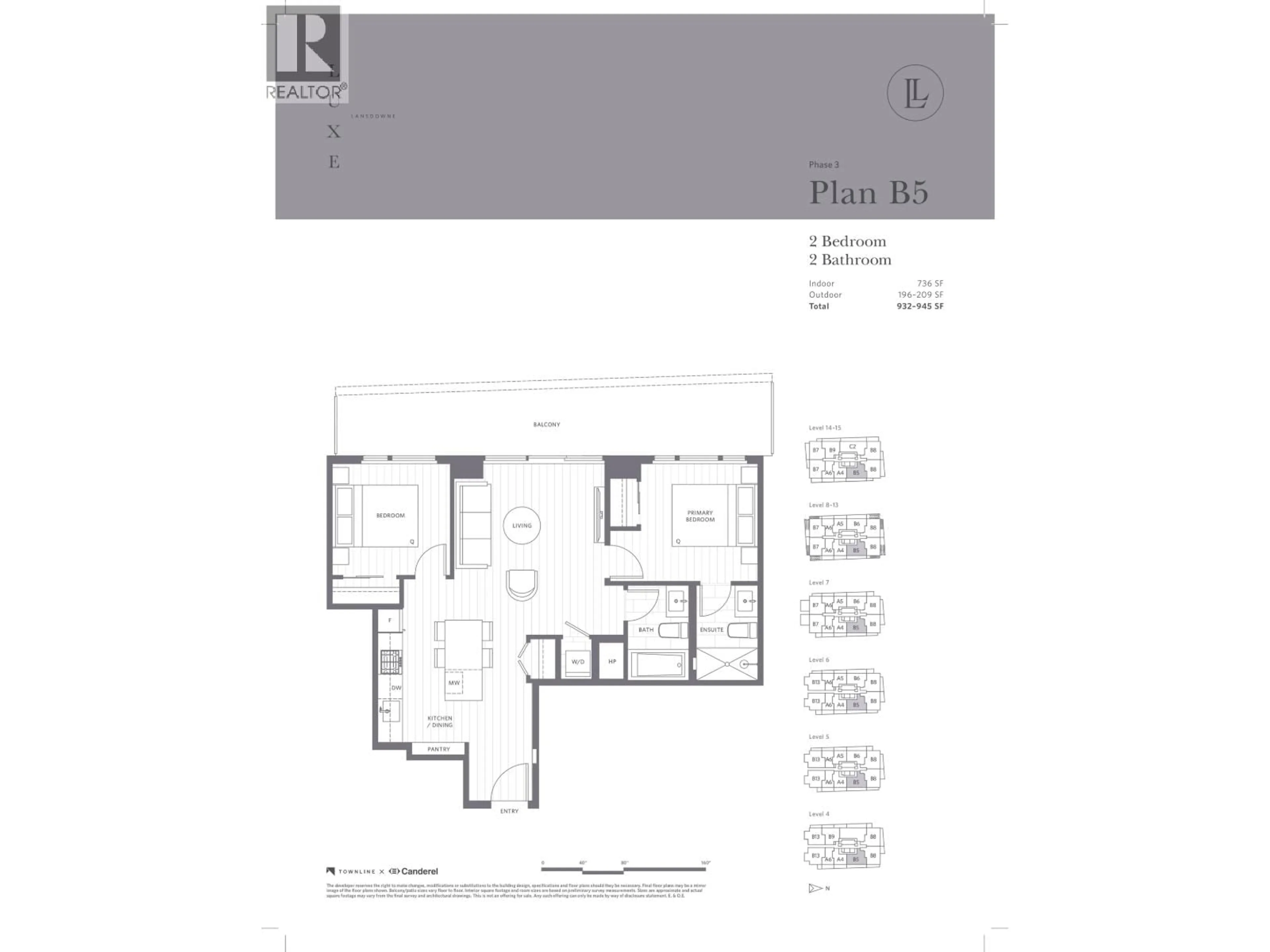 Floor plan for 1201 - 5593 NO. 3 ROAD, Richmond British Columbia V6X2A9