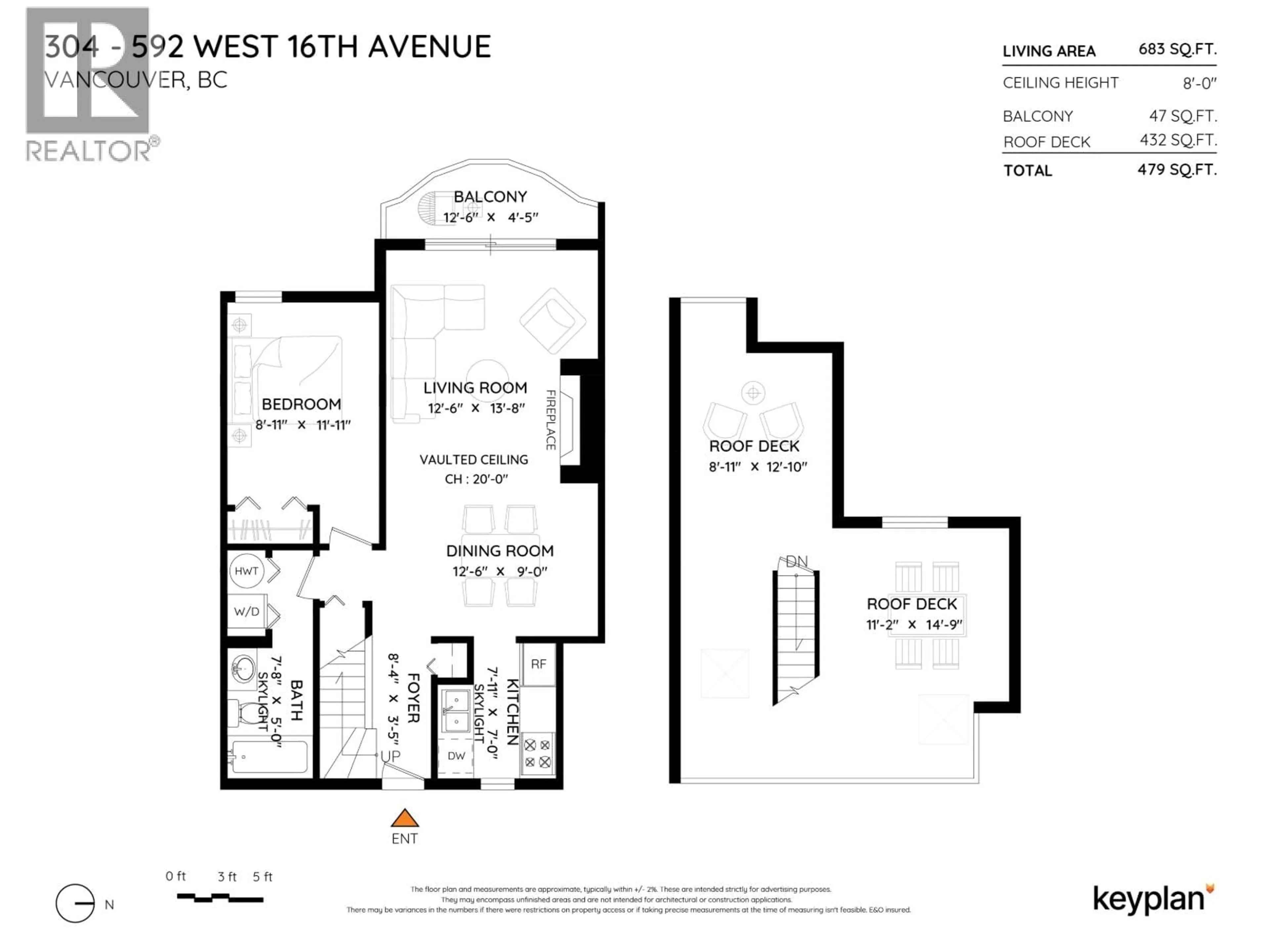 Floor plan for 304 - 592 16TH AVENUE, Vancouver British Columbia V5Z1S4