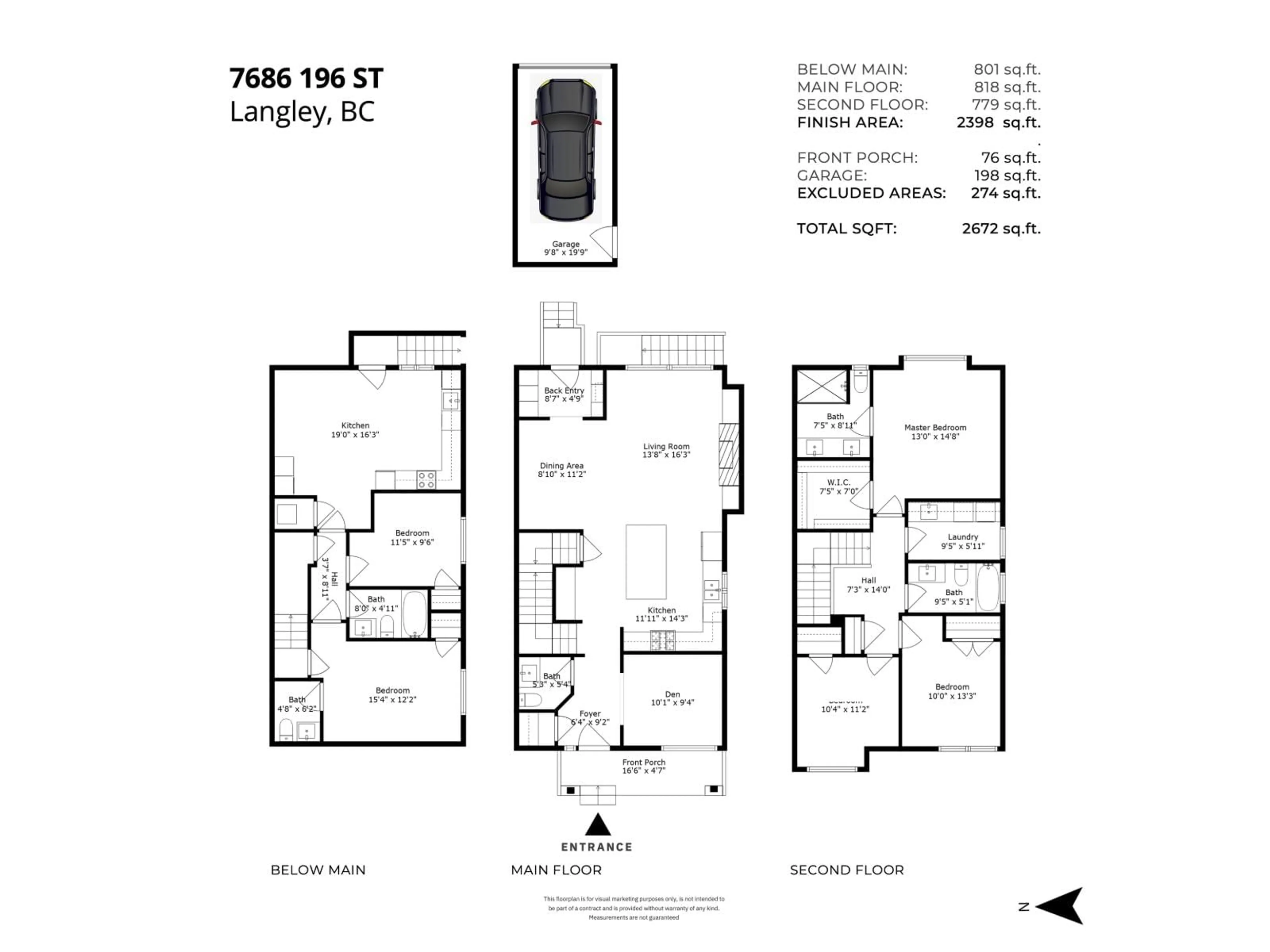 Floor plan for 7686 196 STREET, Langley British Columbia V2Y3V4