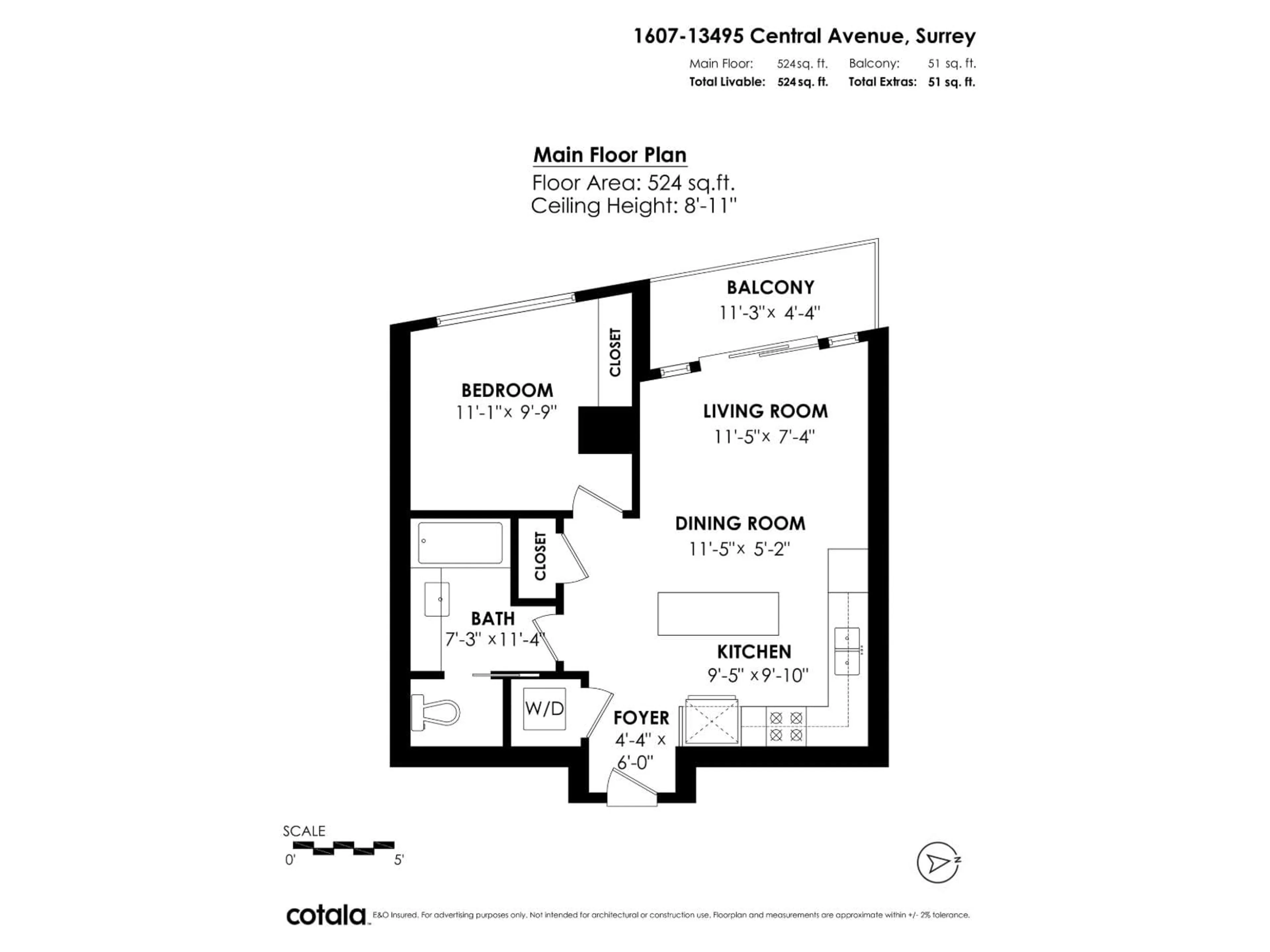 Floor plan for 1607 - 13495 CENTRAL, Surrey British Columbia V3T0K2
