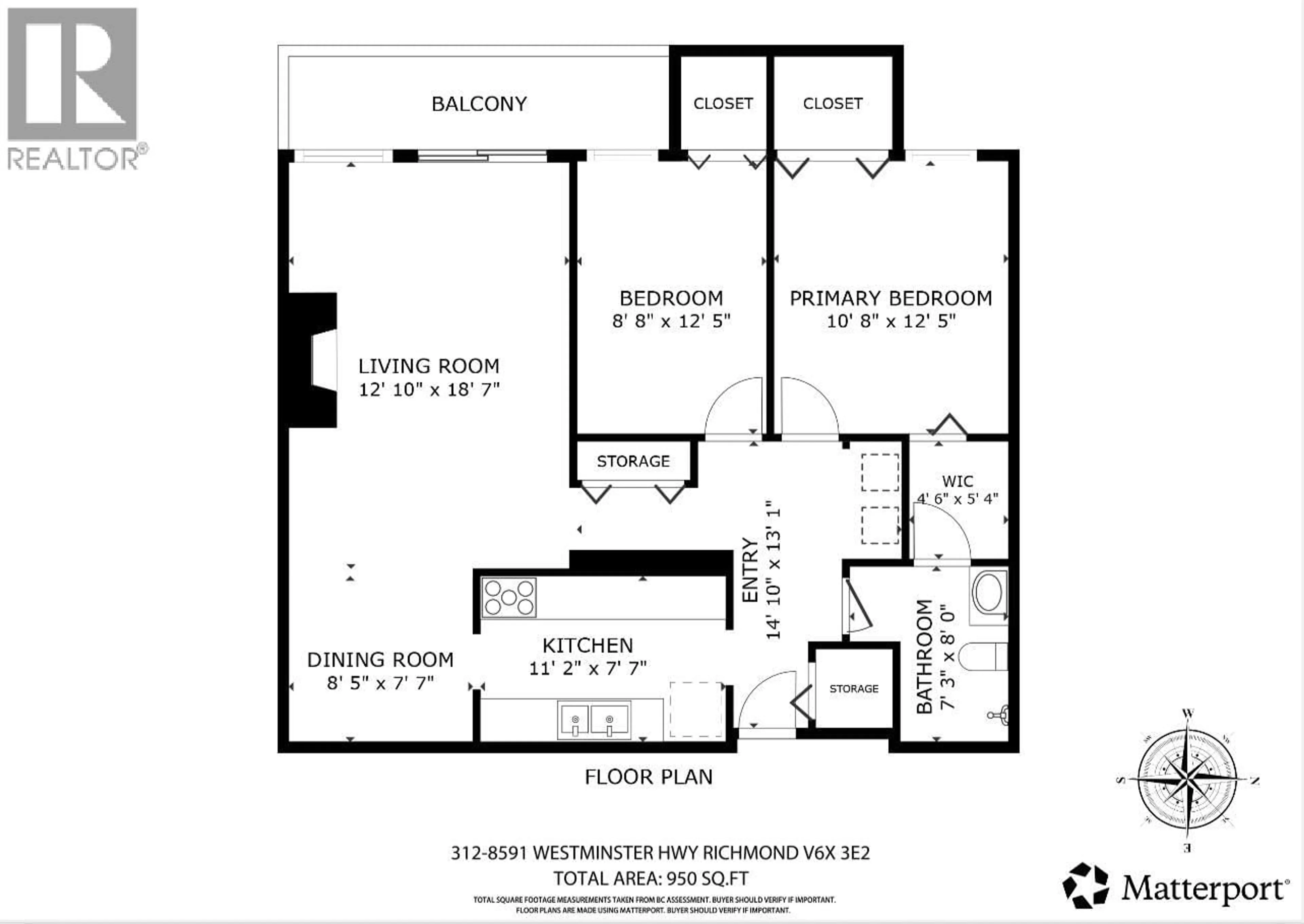 Floor plan for 312 - 8591 WESTMINSTER HIGHWAY, Richmond British Columbia V6X3E2