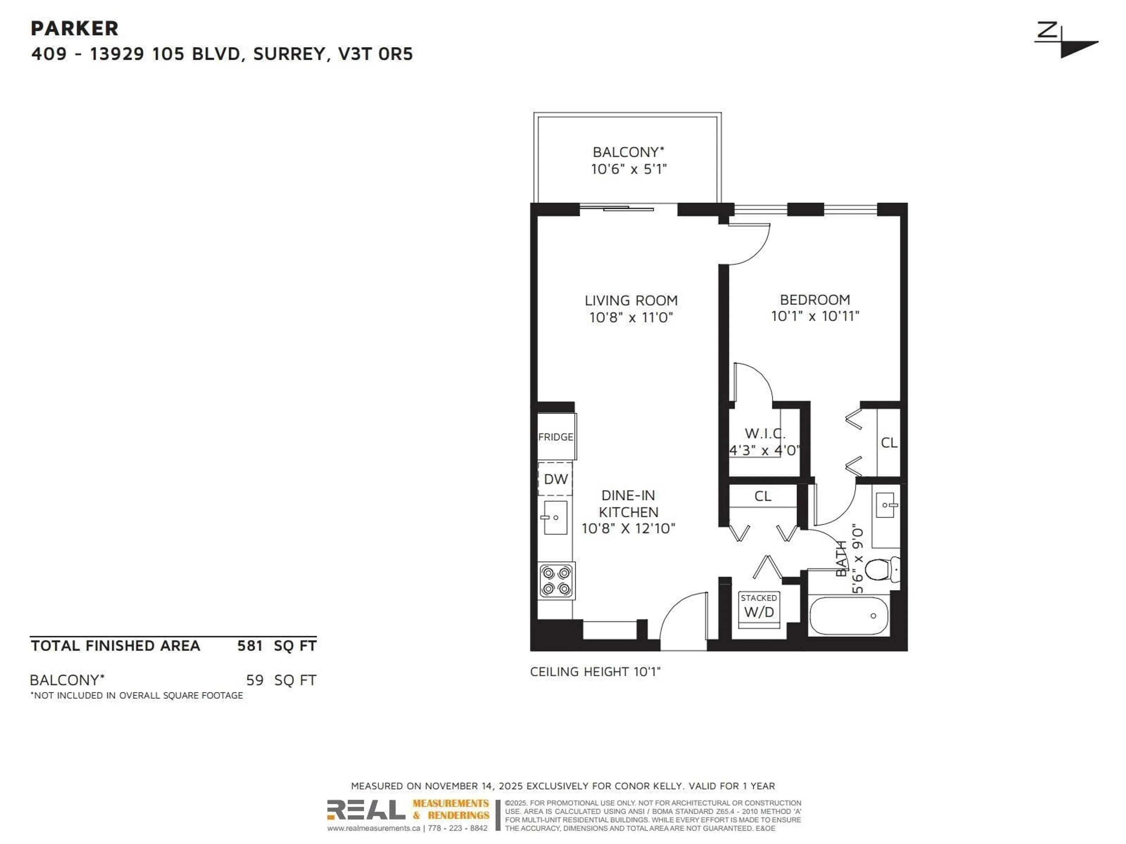 Floor plan for 409 - 13929 105 BLVD, Surrey British Columbia V3T0R5