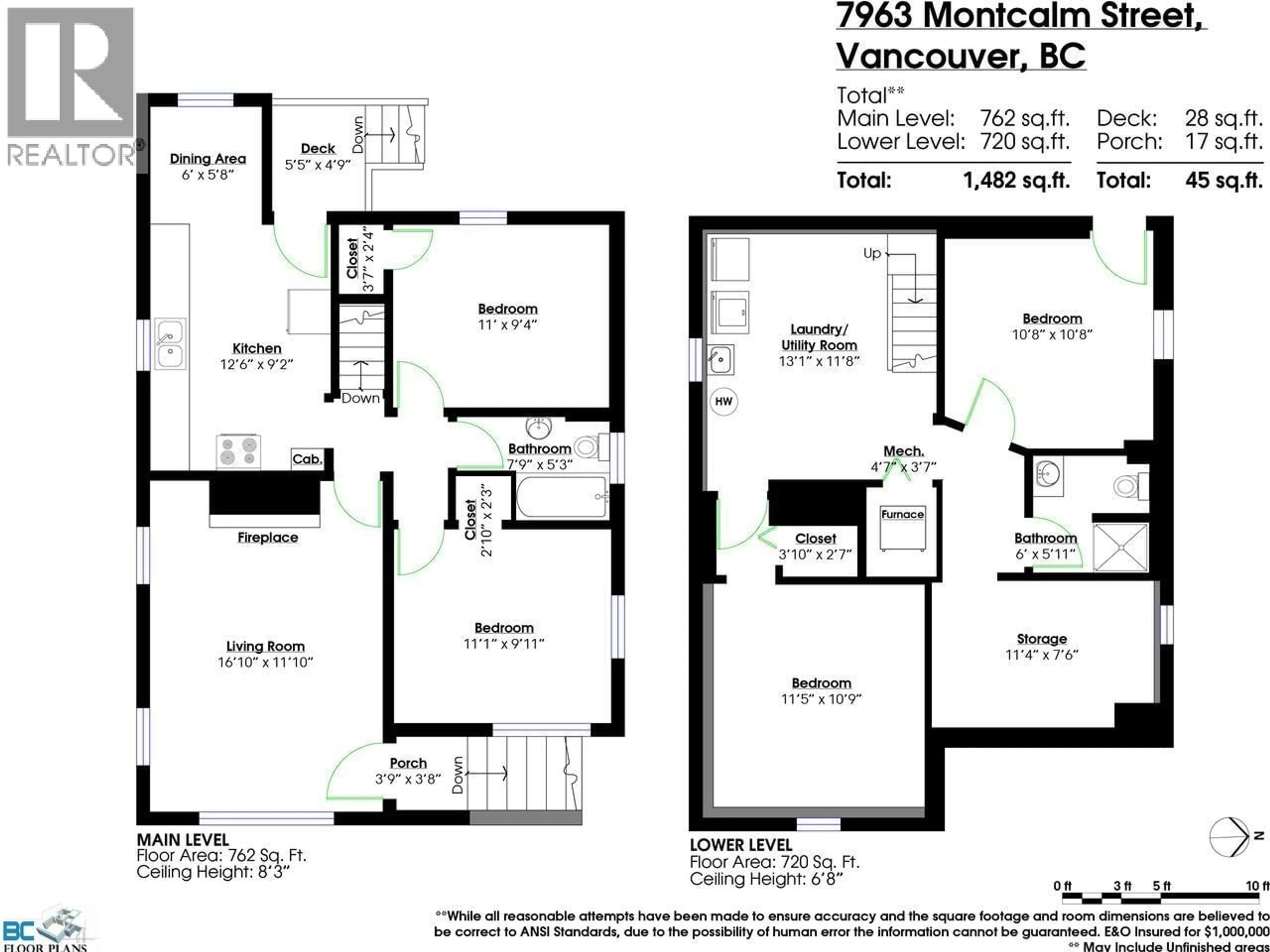 Floor plan for 7963 MONTCALM STREET, Vancouver British Columbia V6P4P2