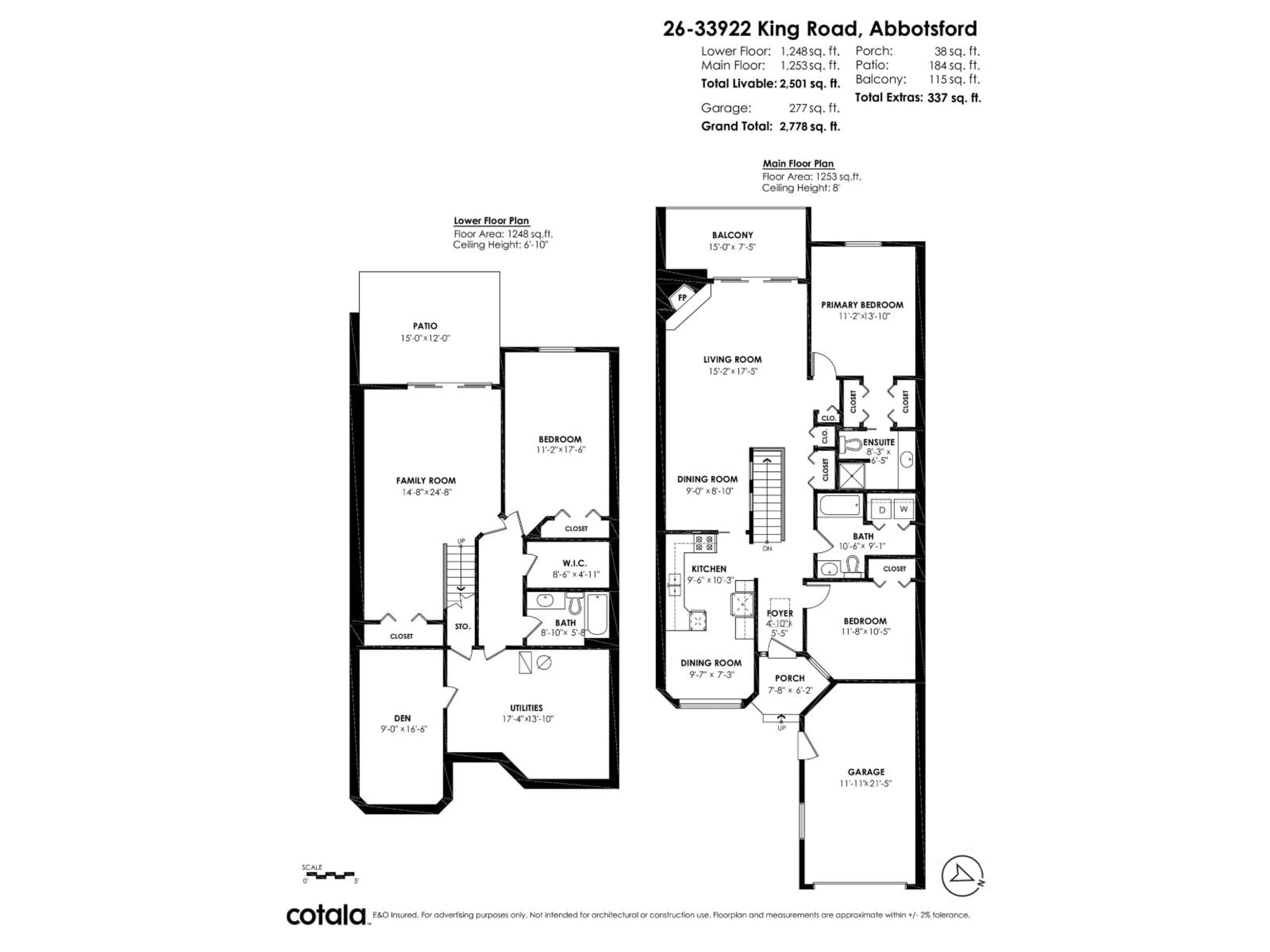 Floor plan for 26 - 33922 KING, Abbotsford British Columbia V2S7N1