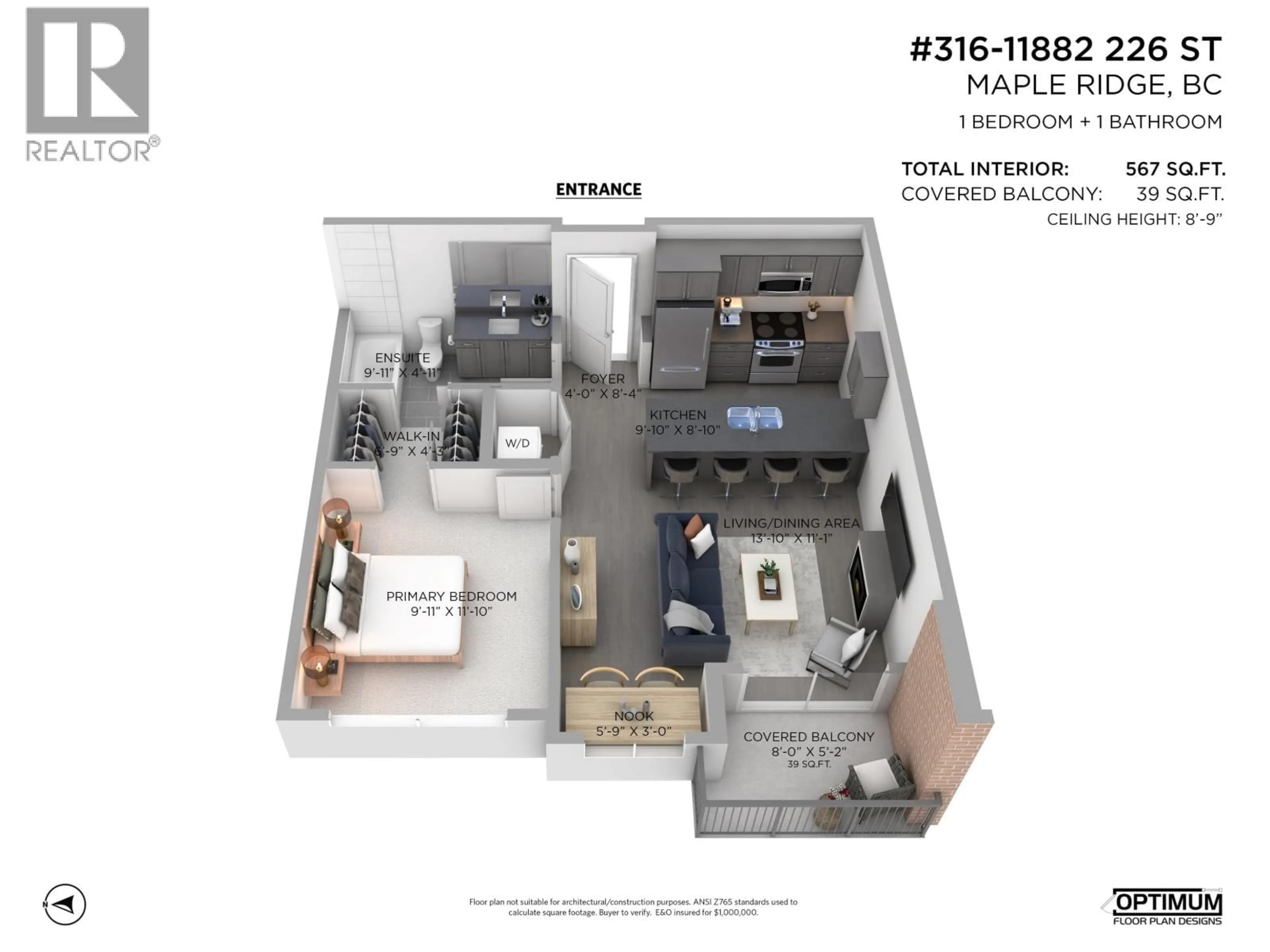 Floor plan for 316 - 11882 226 STREET, Maple Ridge British Columbia V2X9C7