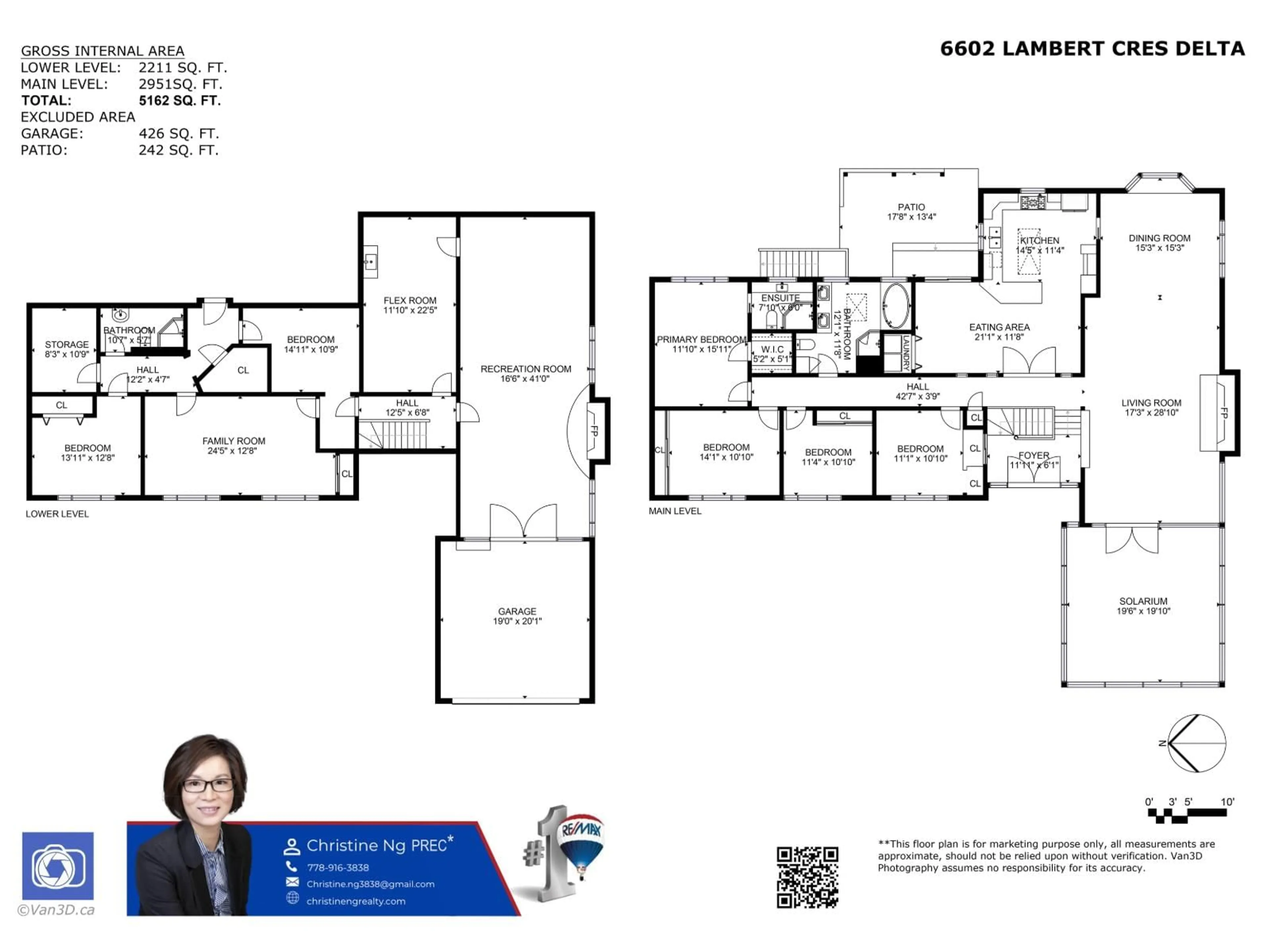 Floor plan for 6602 LAMBERT, Delta British Columbia V4E1R8