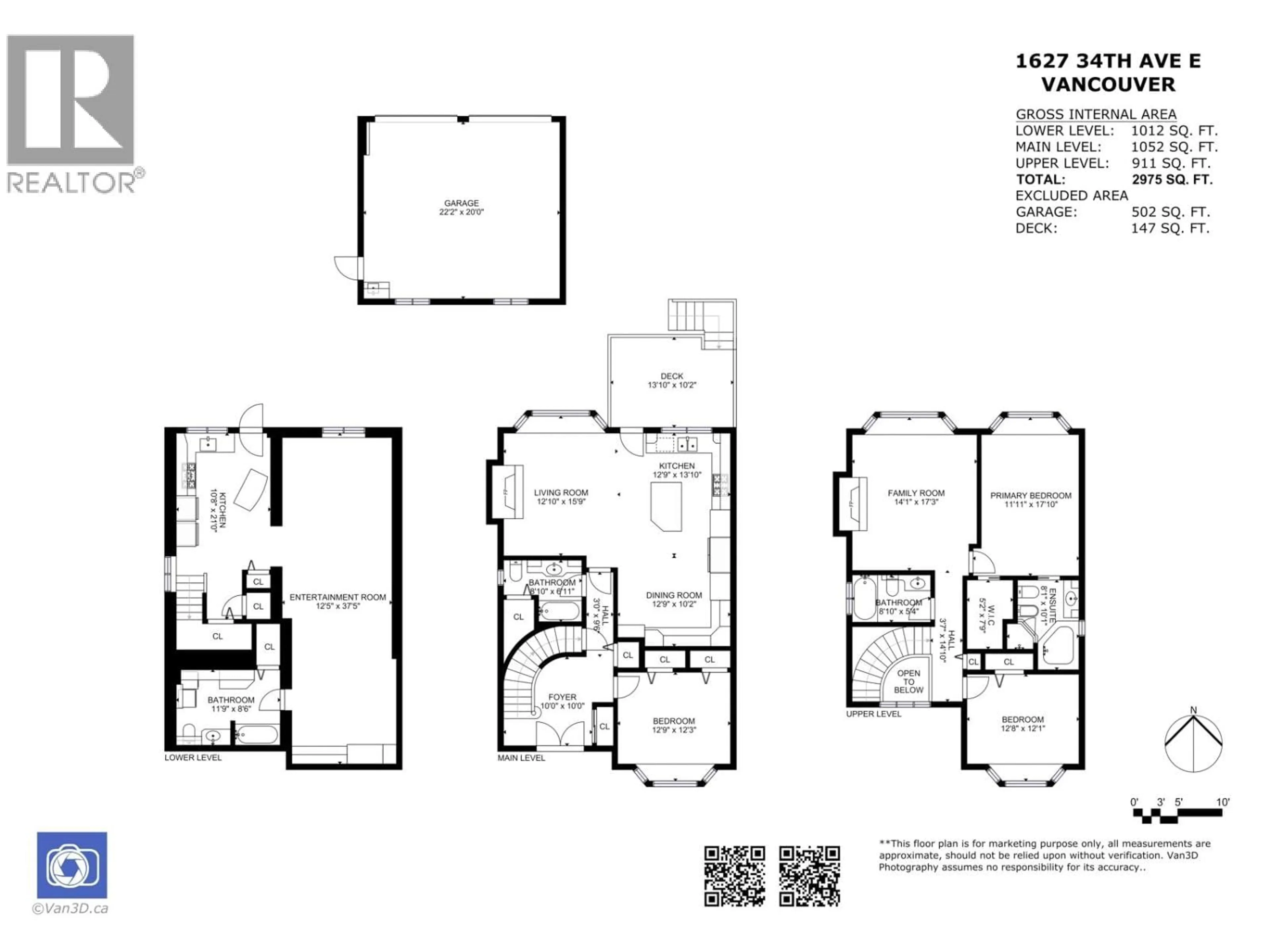 Floor plan for 1627 34TH AVENUE, Vancouver British Columbia V5P1A2