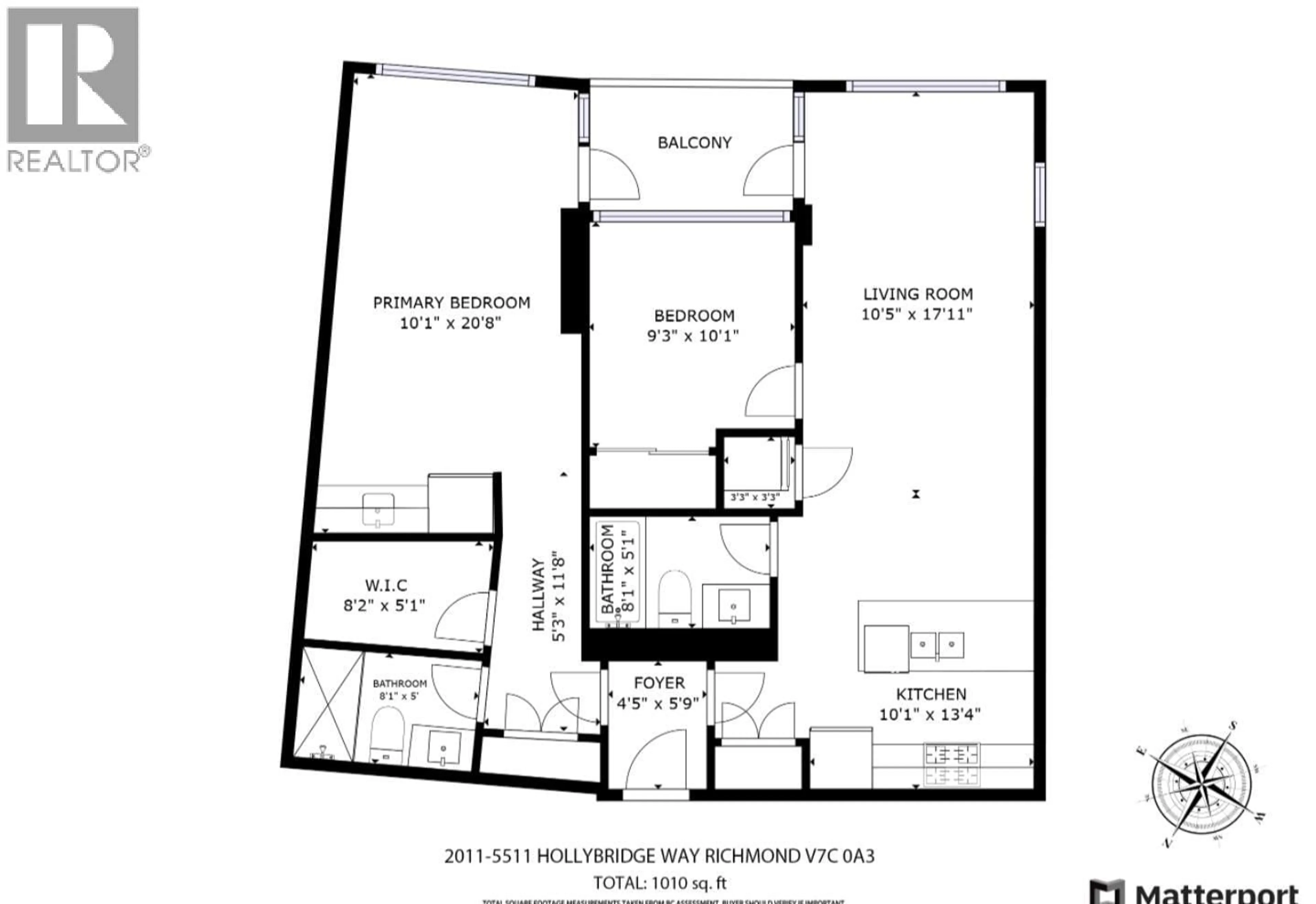 Floor plan for 2011 - 5511 HOLLYBRIDGE WAY, Richmond British Columbia V7C0A3