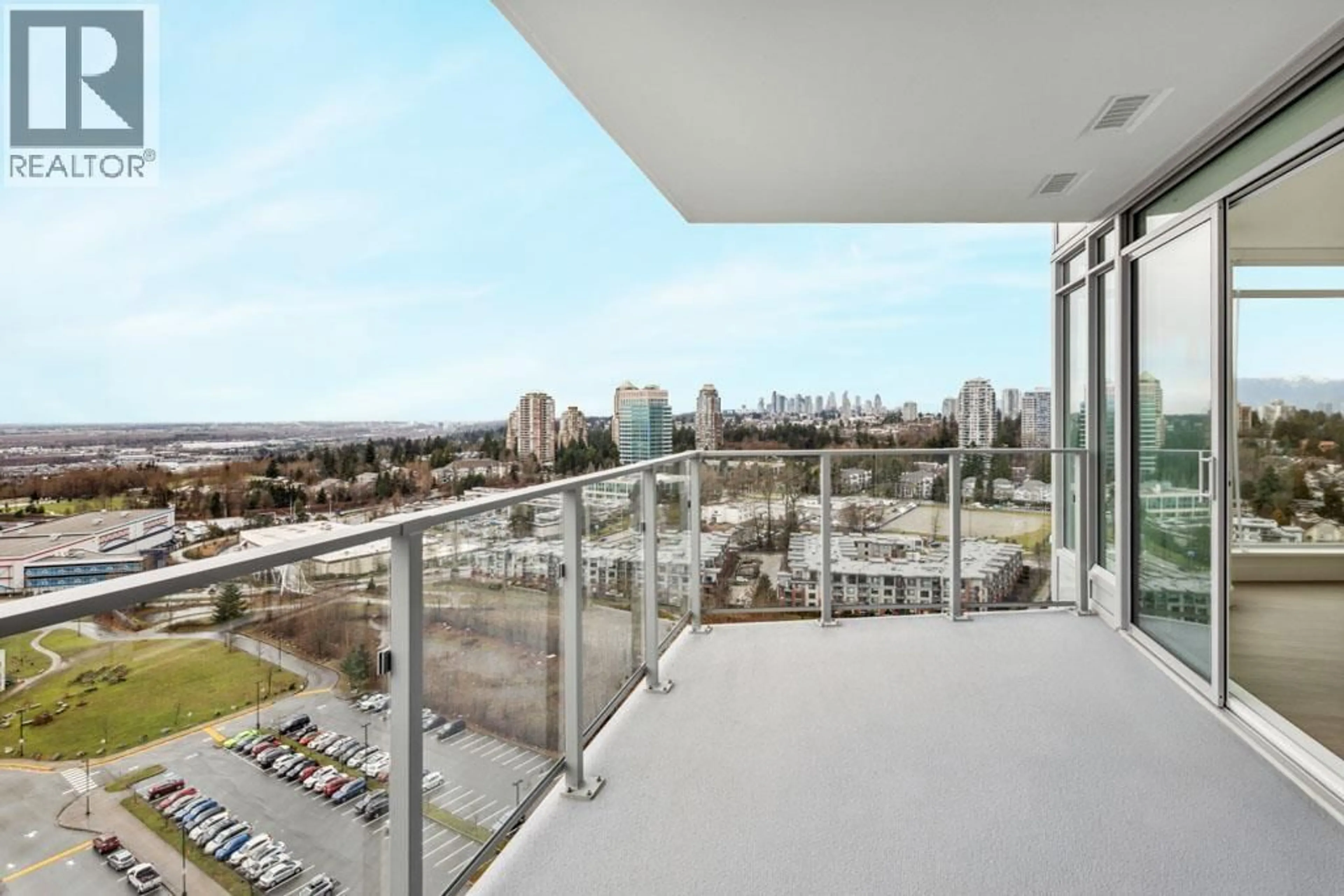 Balcony in the apartment, city buildings view from balcony for 1808 - 7683 PARK CRESCENT, Burnaby British Columbia V3N0J4