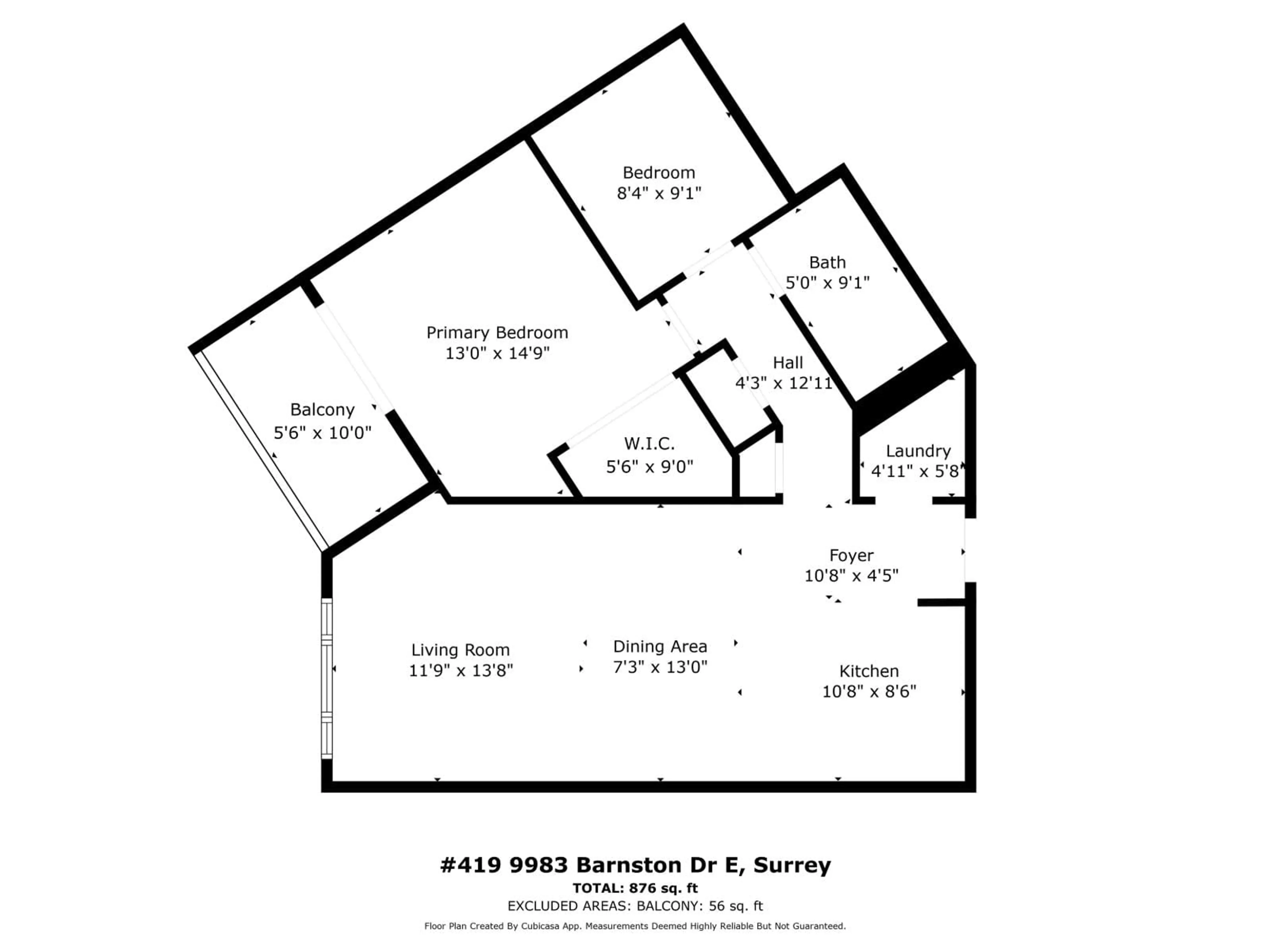 Floor plan for 419 - 9983 BARNSTON EAST, Surrey British Columbia V4N6T3