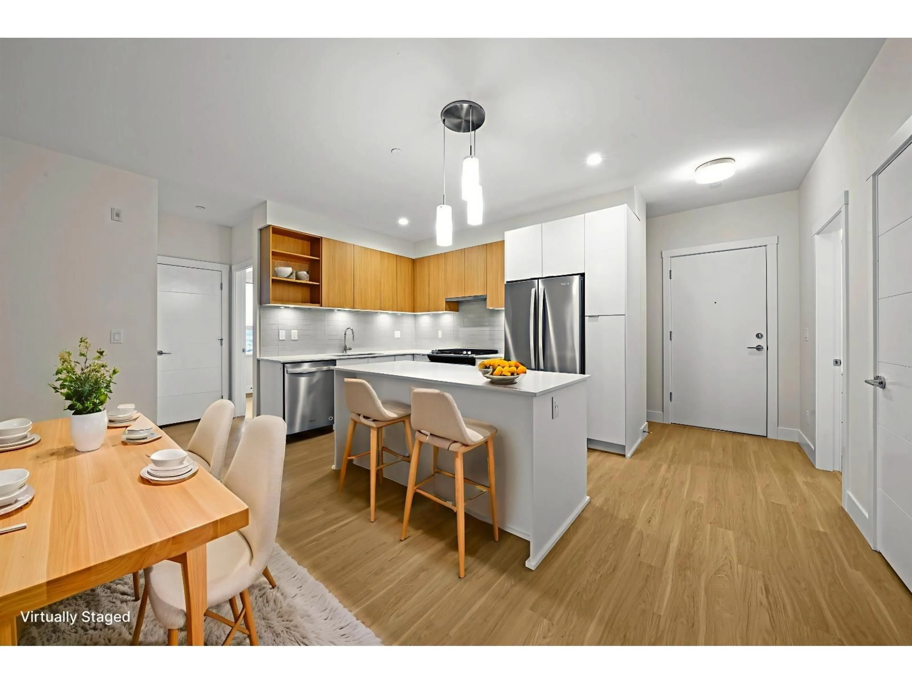 Open concept kitchen, wood/laminate floor for 406 - 6960 NICHOLSON, Delta British Columbia V4E0A9