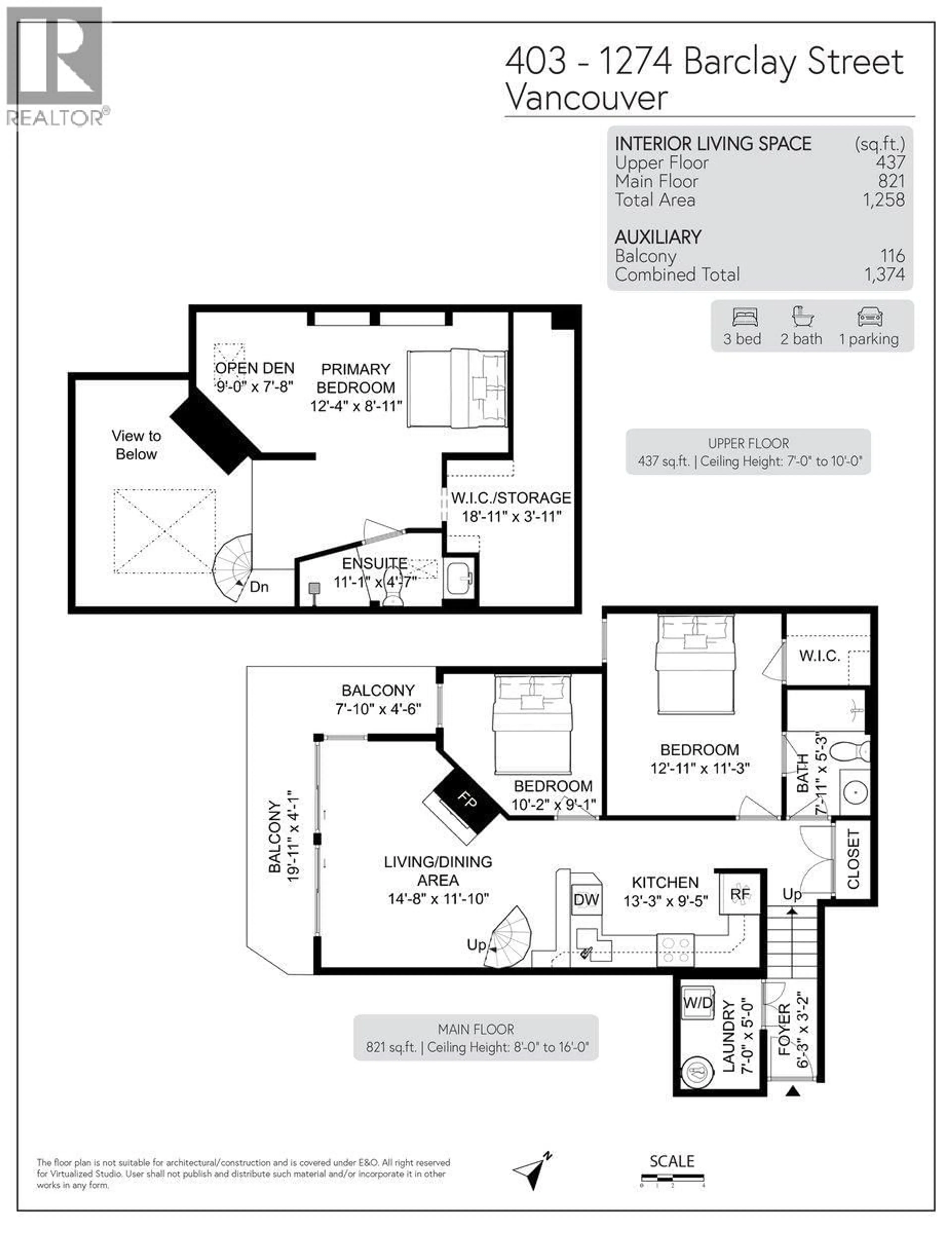 Floor plan for 403 - 1274 BARCLAY STREET, Vancouver British Columbia V6E1H3