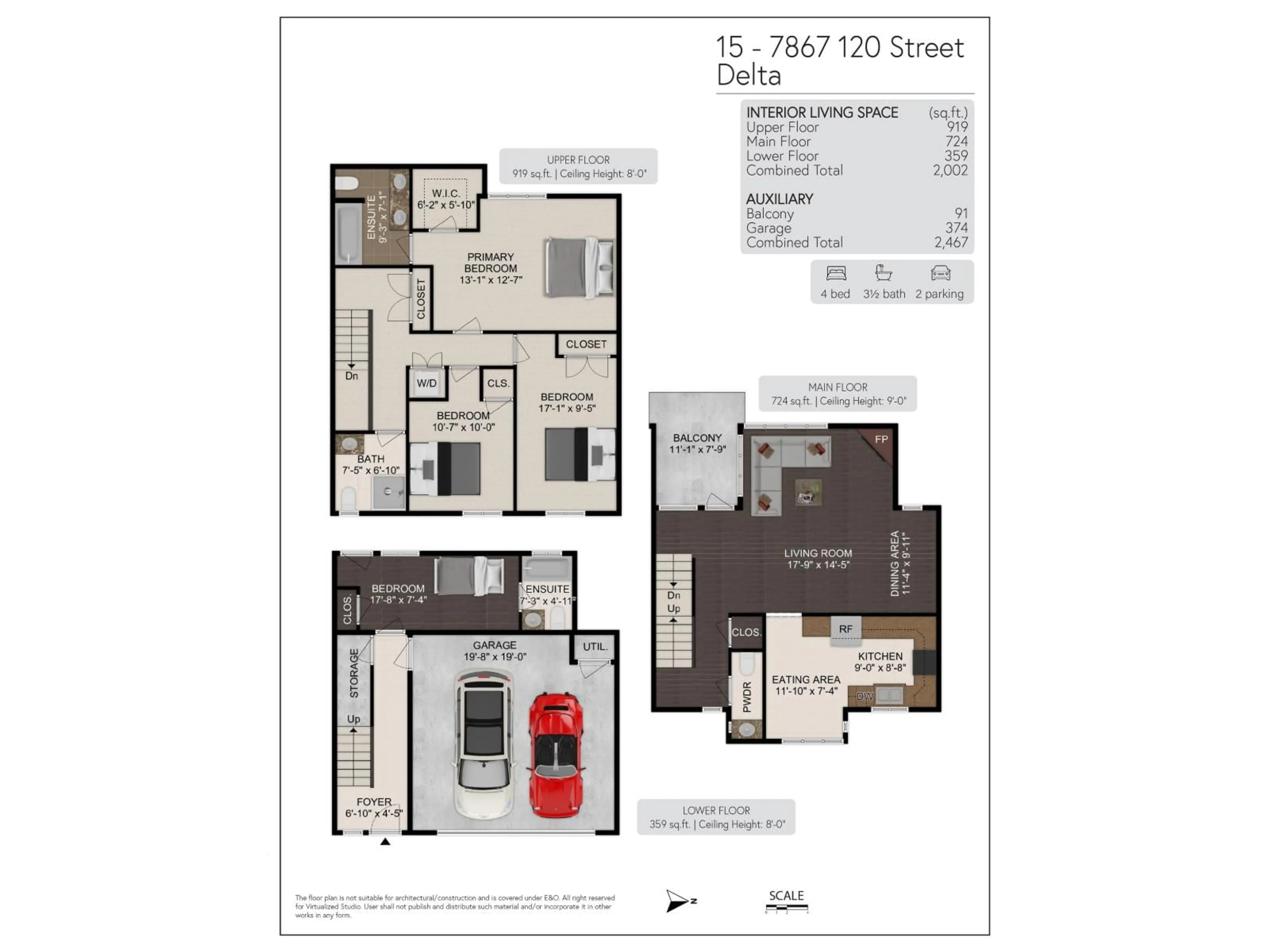 Floor plan for 15 - 7867 120 STREET, Delta British Columbia V4C6P6