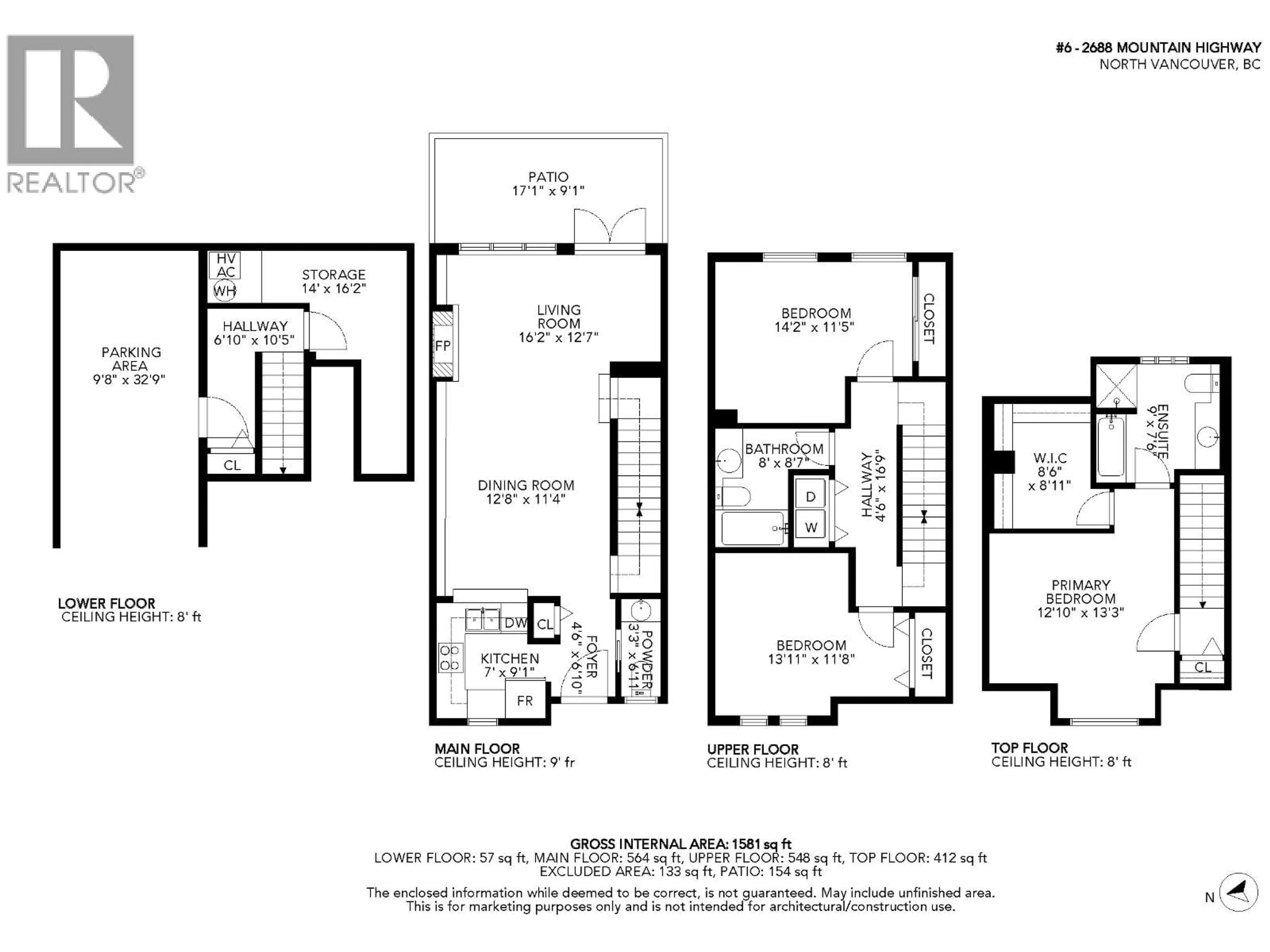 Floor plan for 6 - 2688 MOUNTAIN HIGHWAY, North Vancouver British Columbia V7J2N5