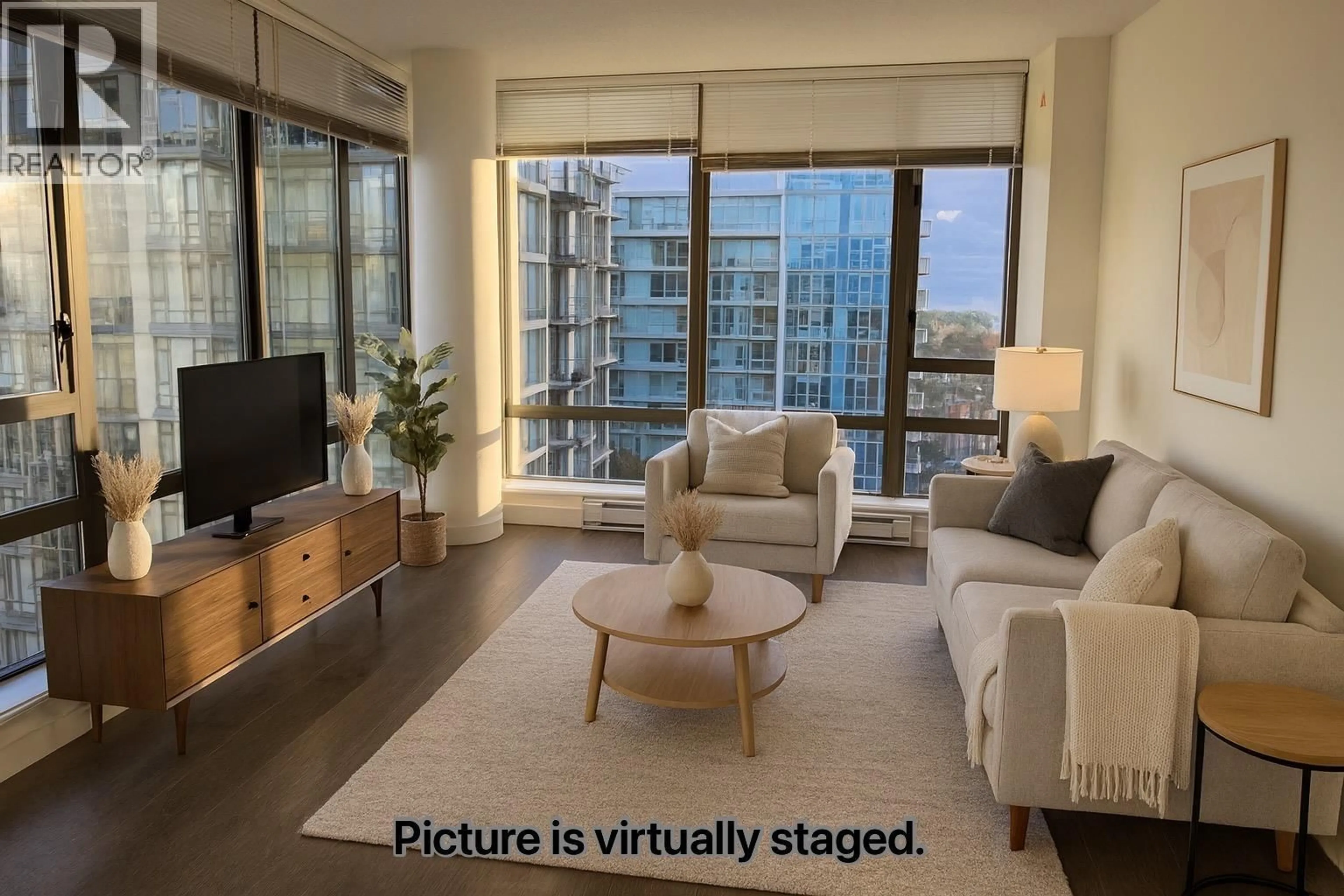 Living room with furniture, unknown for 1501 - 7360 ELMBRIDGE WAY, Richmond British Columbia V6X0A5