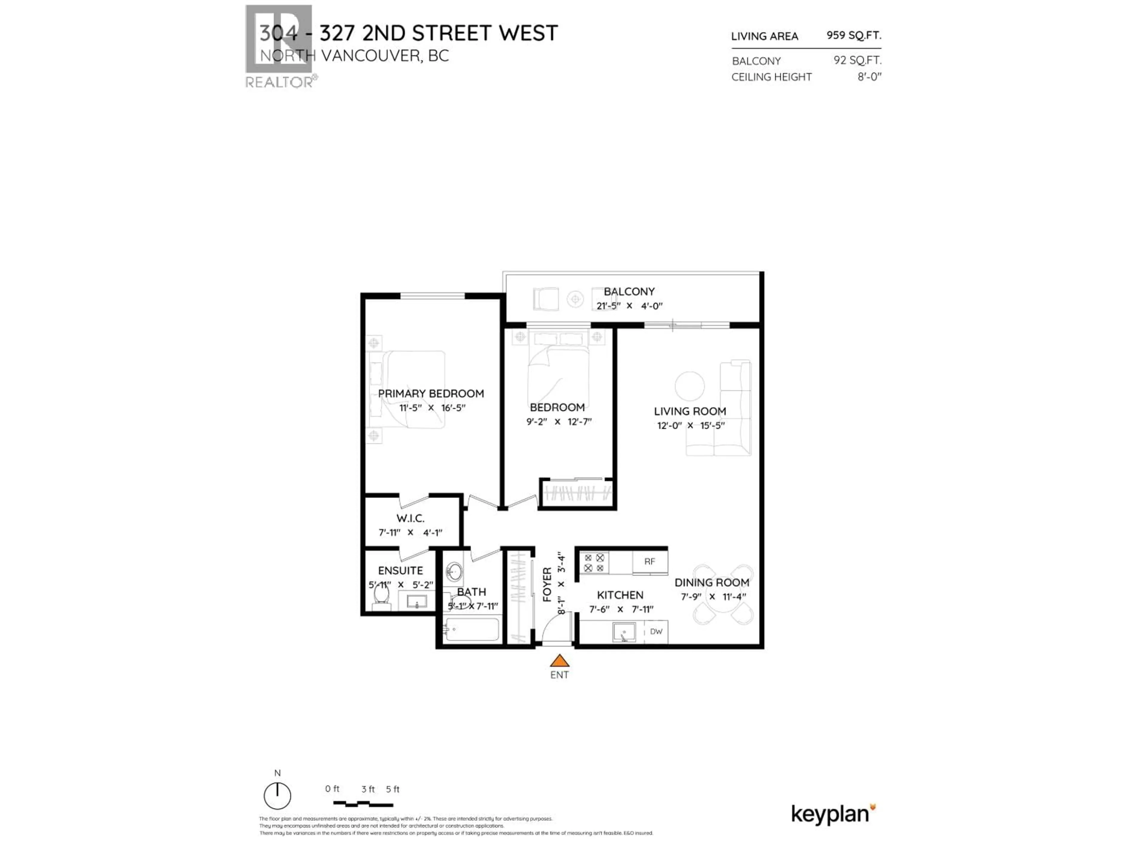 Floor plan for 304 - 327 2ND STREET, North Vancouver British Columbia V7M1E2