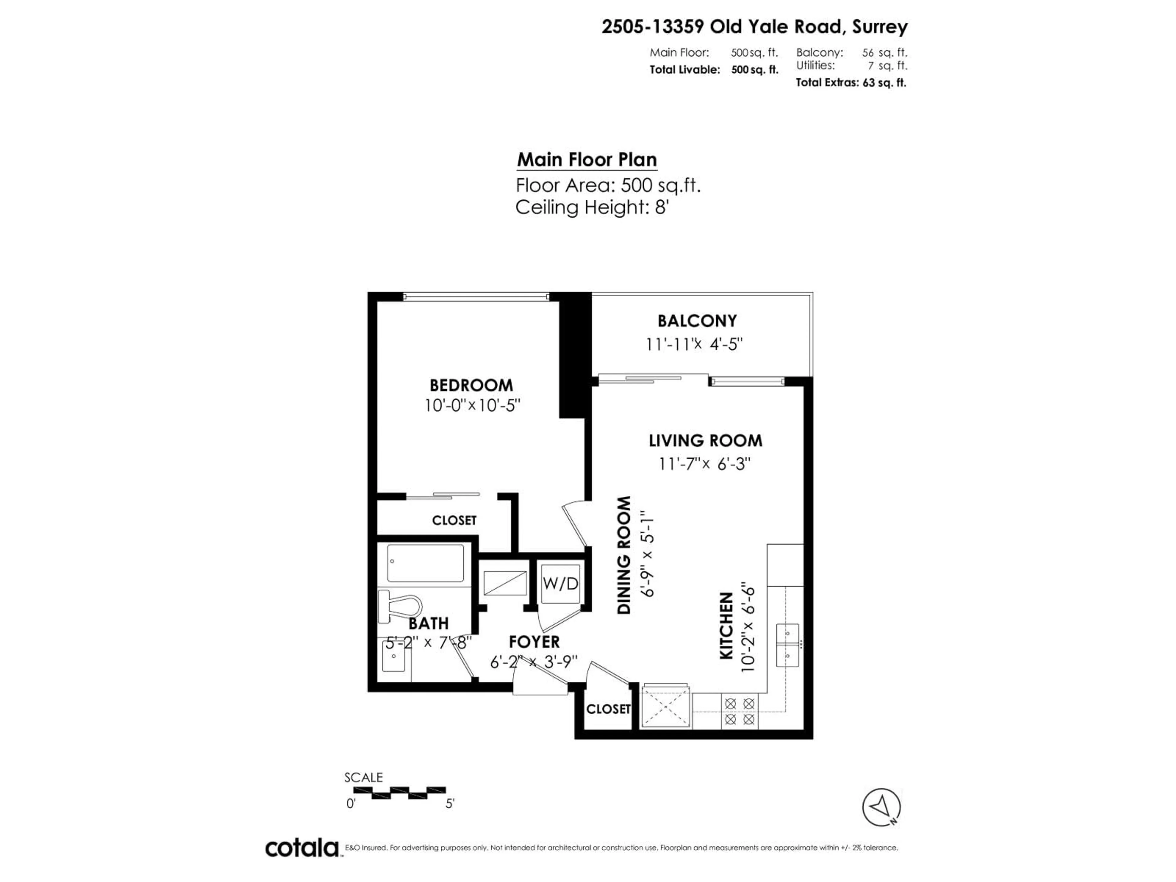 Floor plan for 2505 - 13359 OLD YALE, Surrey British Columbia V3T0S4