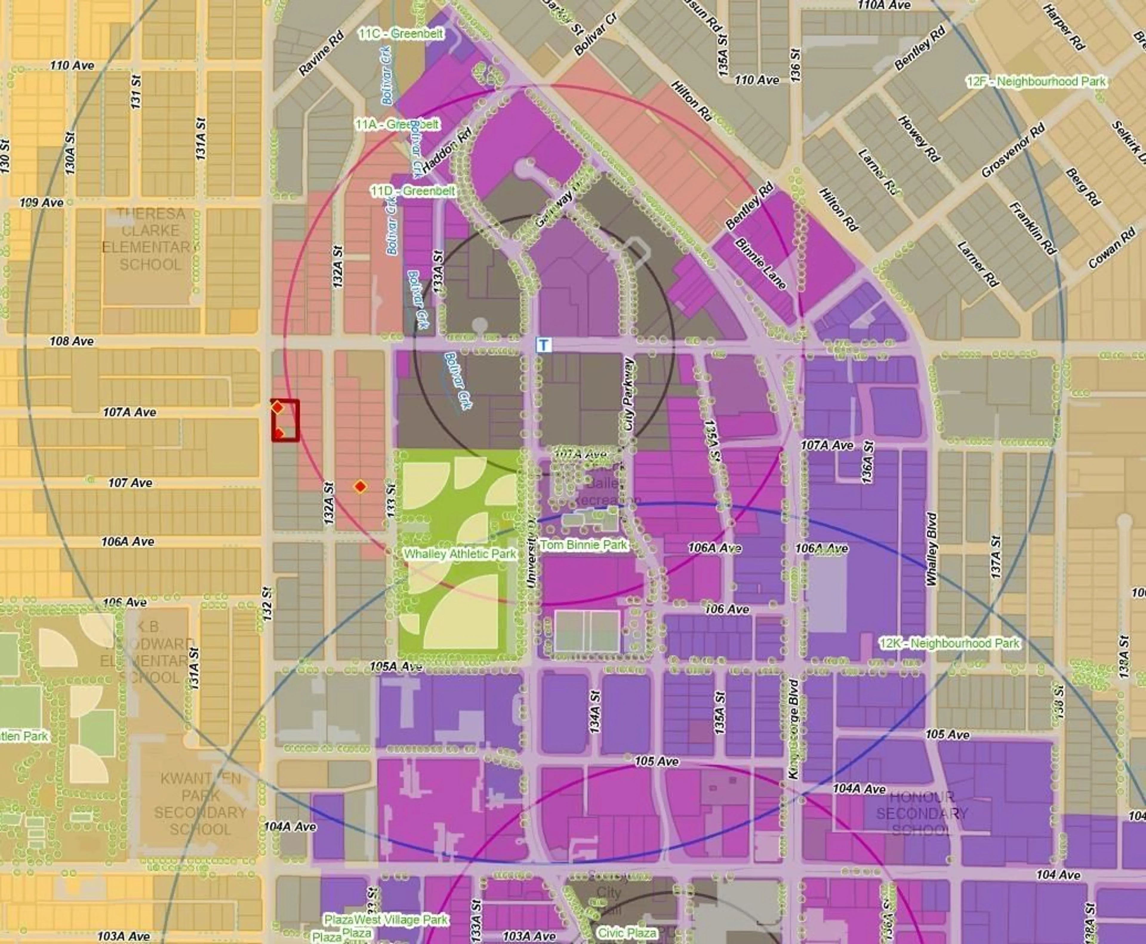 Picture of a map for 10748 132, Surrey British Columbia V3T3W3