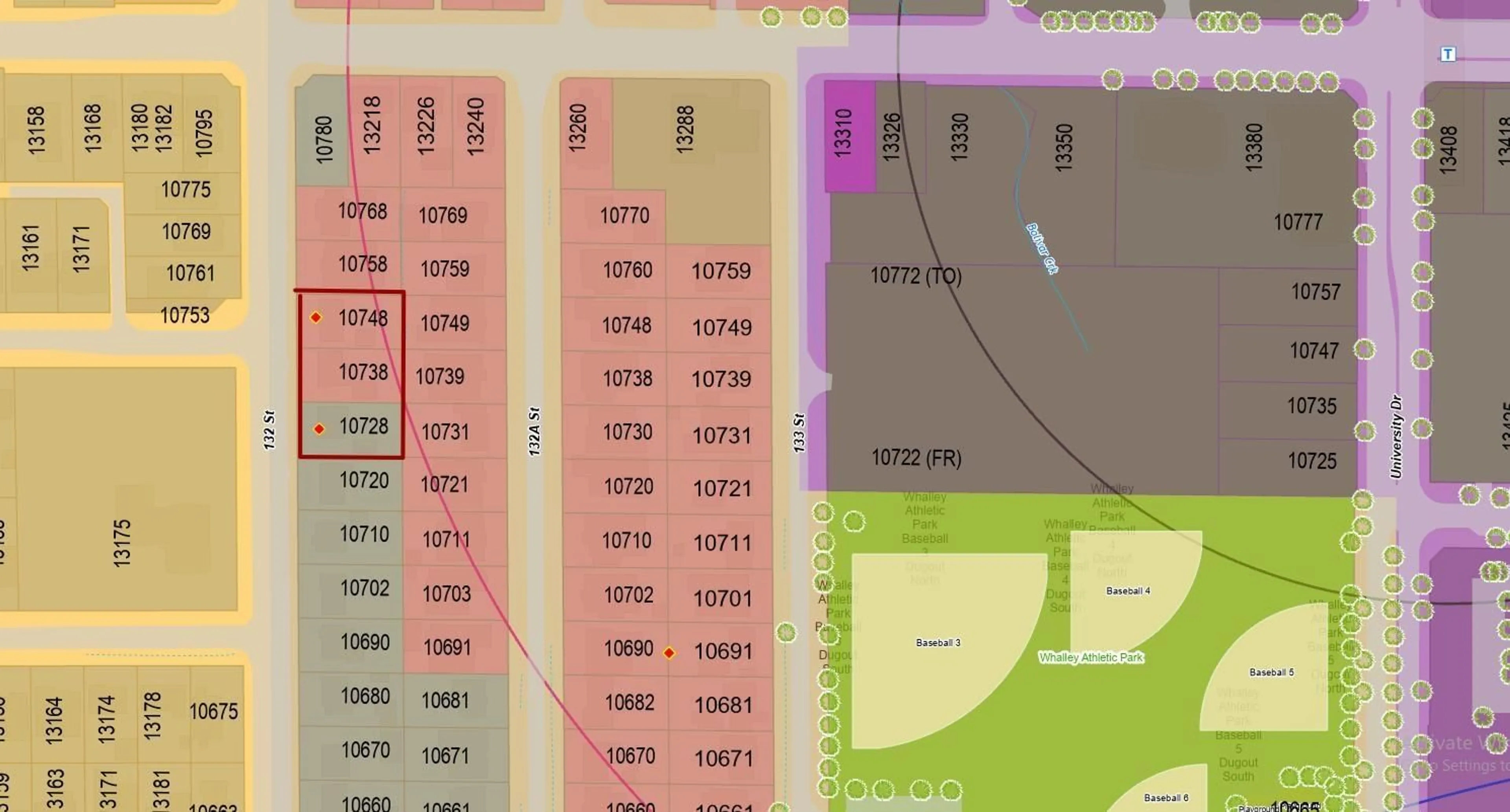 Picture of a map for 10748 132, Surrey British Columbia V3T3W3