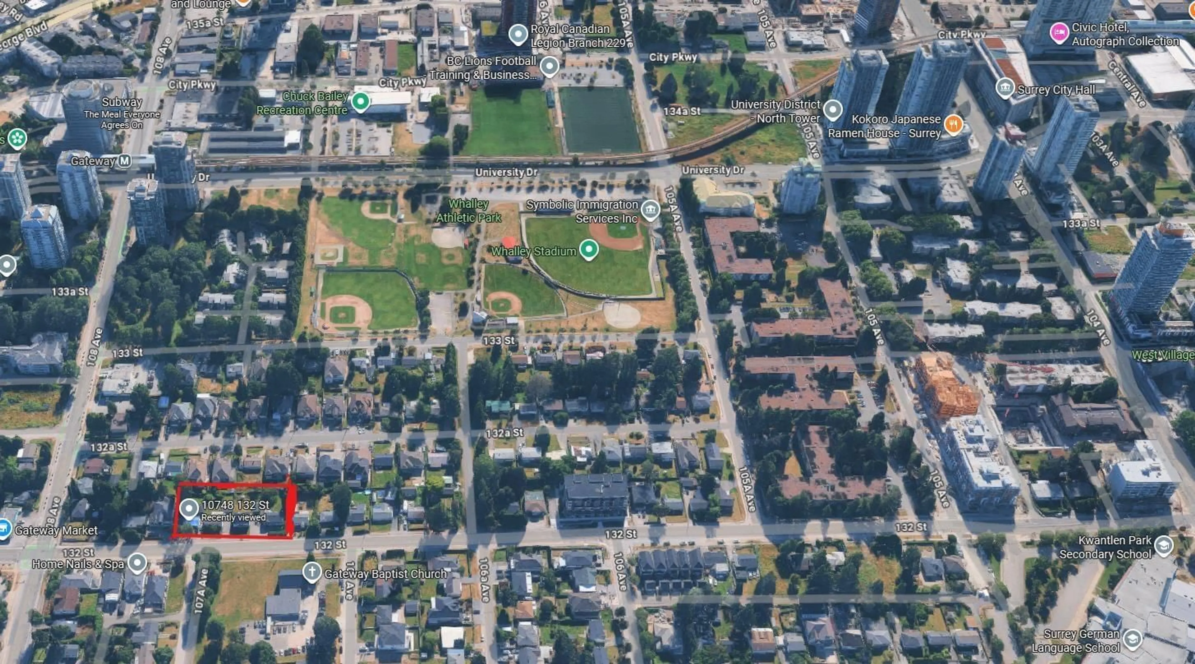 Picture of a map for 10748 132, Surrey British Columbia V3T3W3