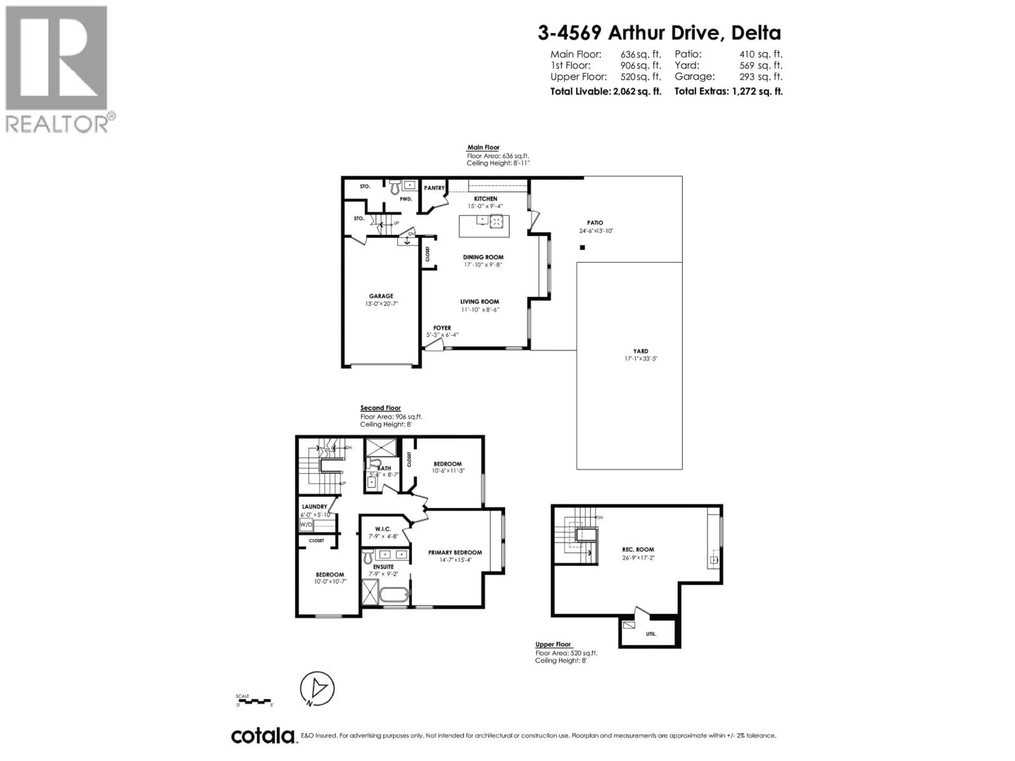 Floor plan for 3 - 4569 ARTHUR DRIVE, Delta British Columbia V4K2X4