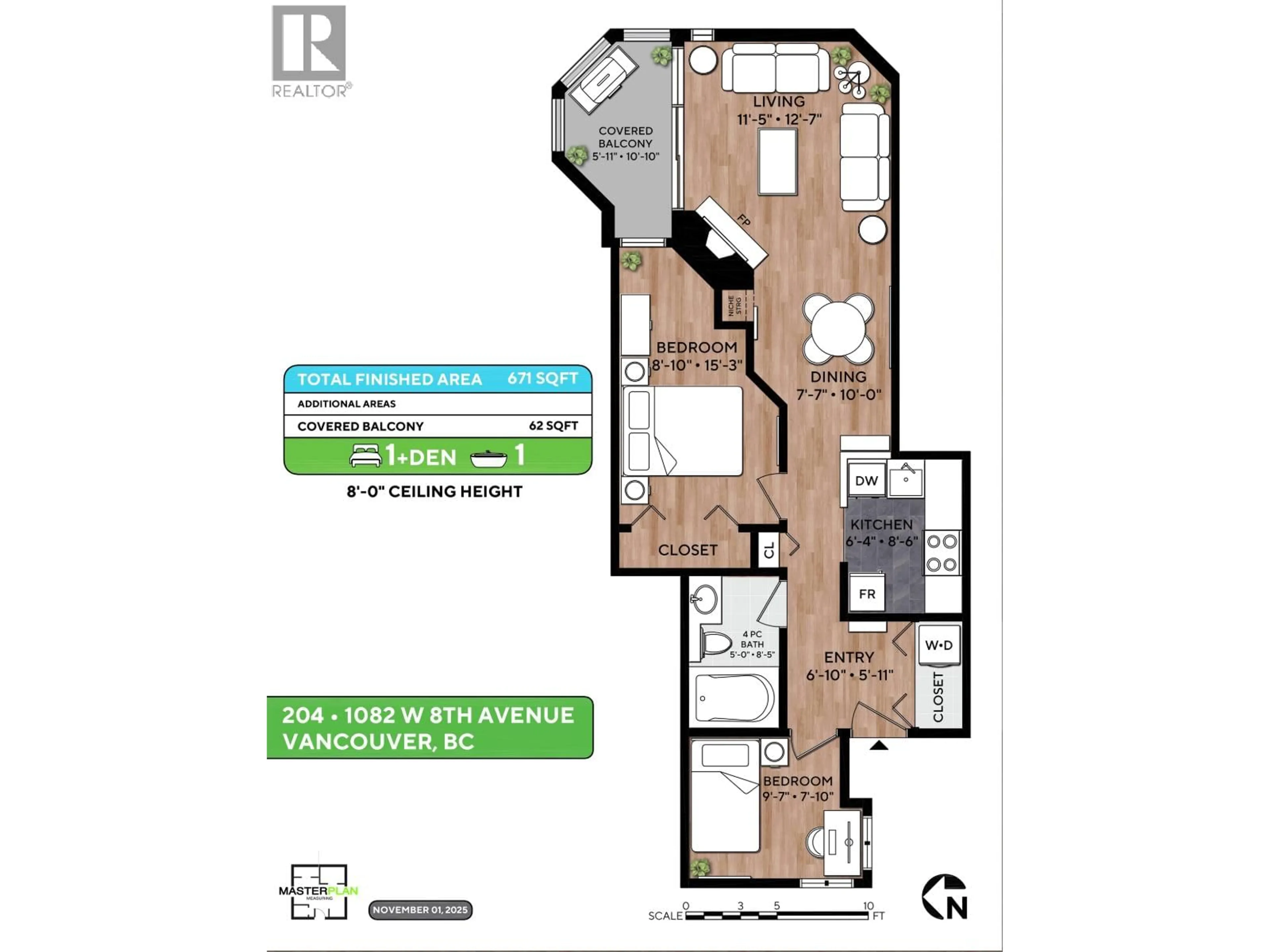 Floor plan for 204 - 1082 8TH AVENUE, Vancouver British Columbia V6H1C4
