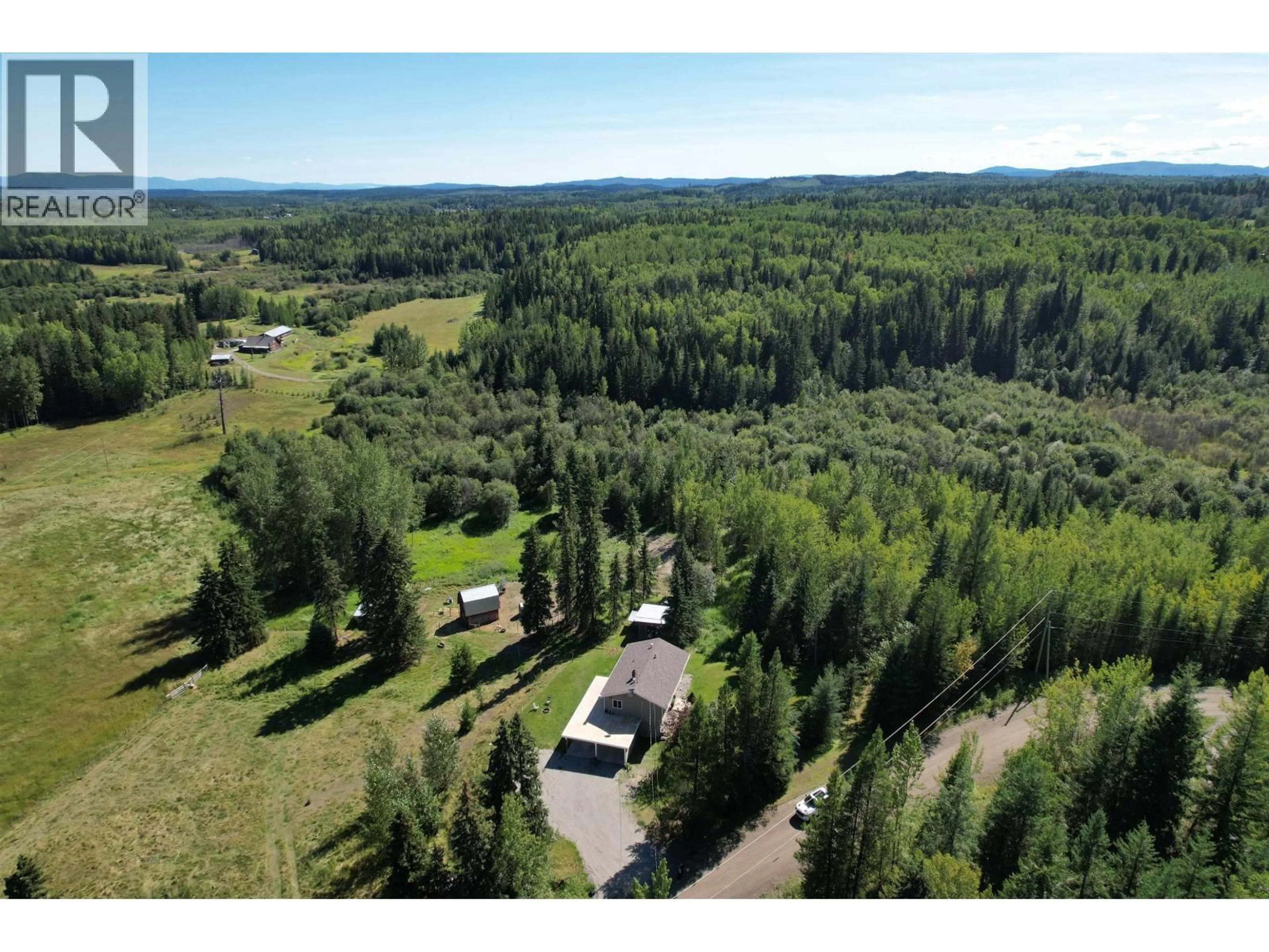 A pic from outside/outdoor area/front of a property/back of a property/a pic from drone, forest/trees view for 2873 TINDALE ROAD, Quesnel British Columbia V2J7E3