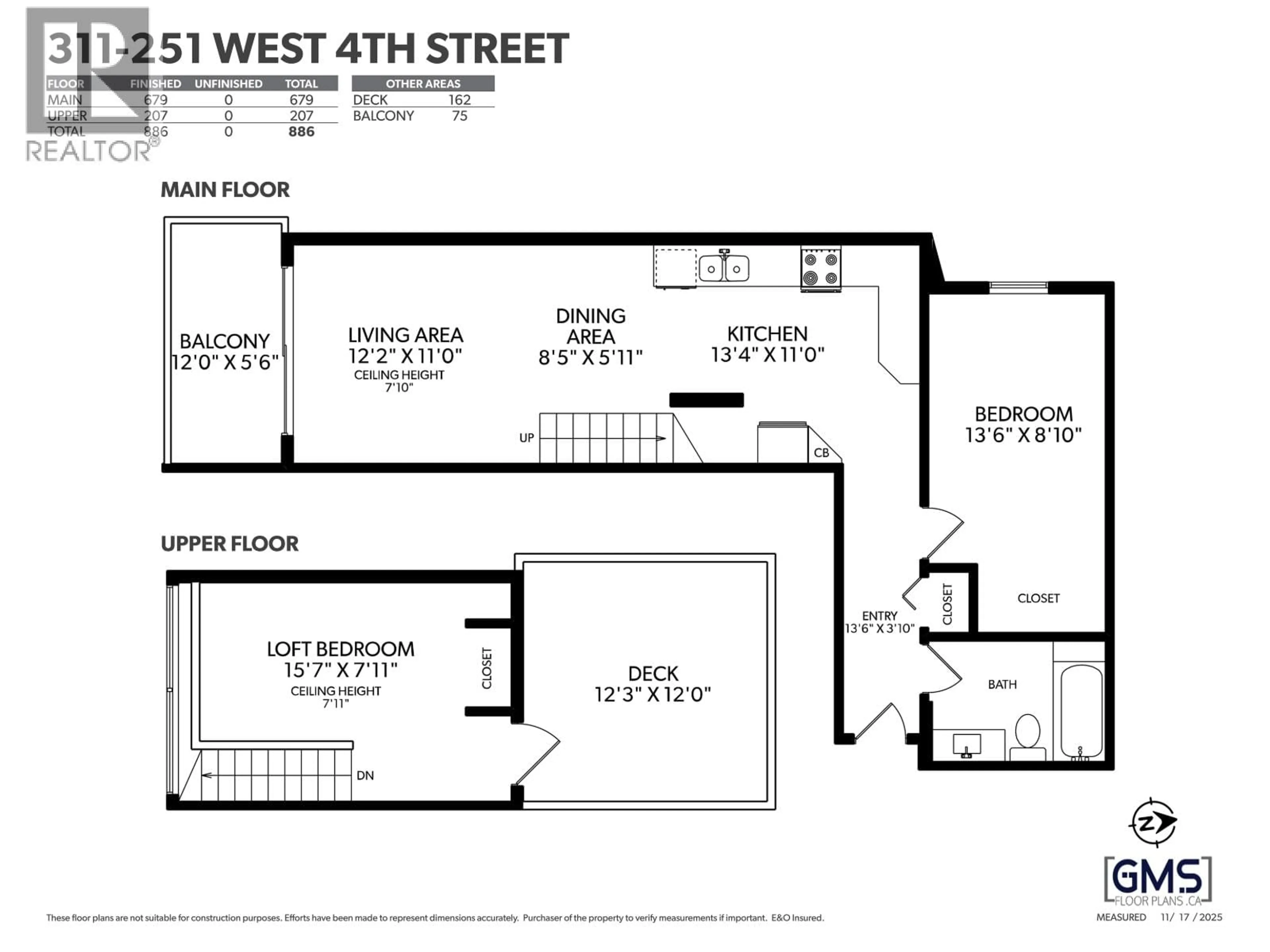 Floor plan for 311 - 251 4TH STREET, North Vancouver British Columbia V7M1H8