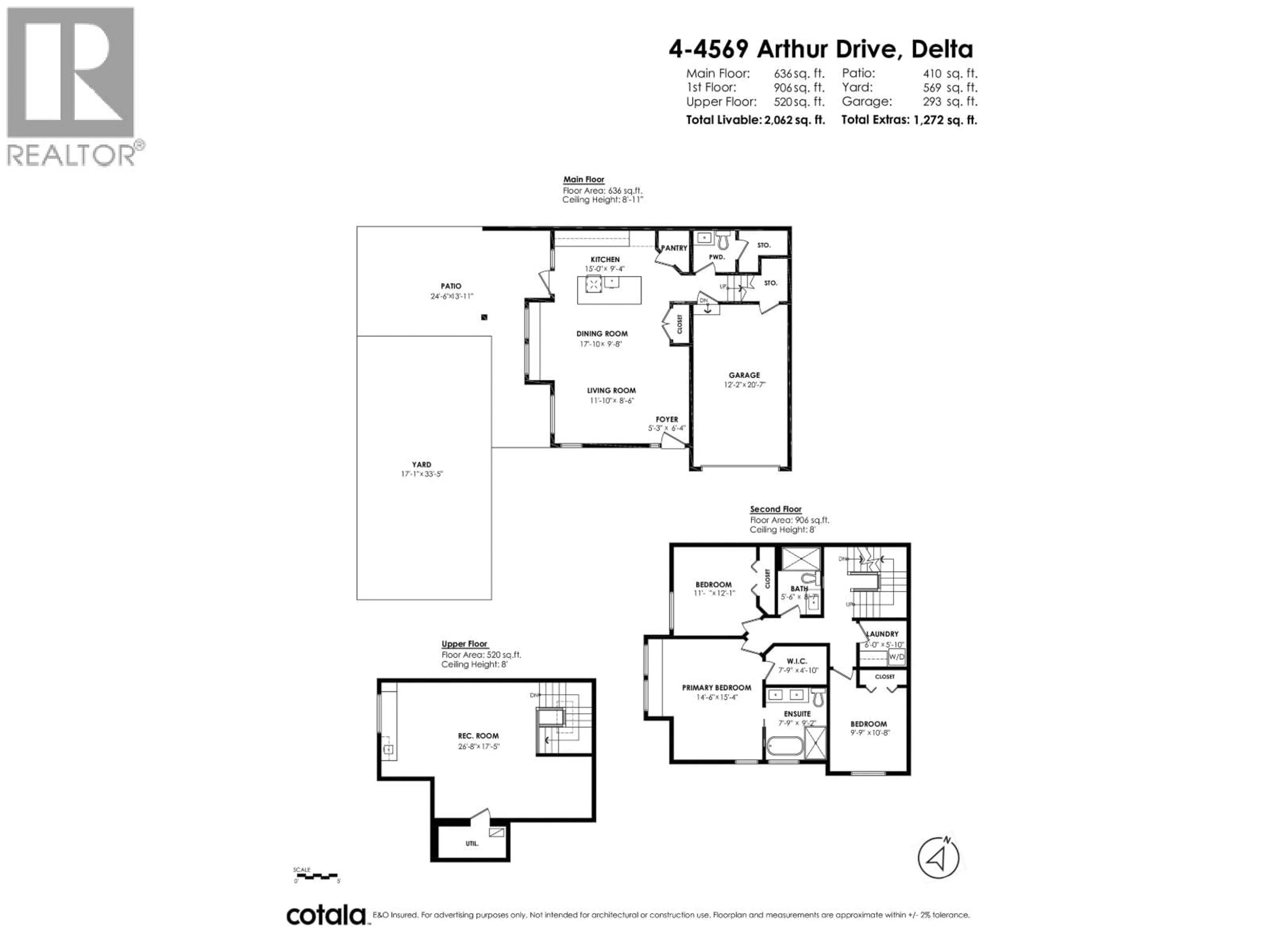 Floor plan for 4 - 4569 ARTHUR DRIVE, Delta British Columbia V4K2X4