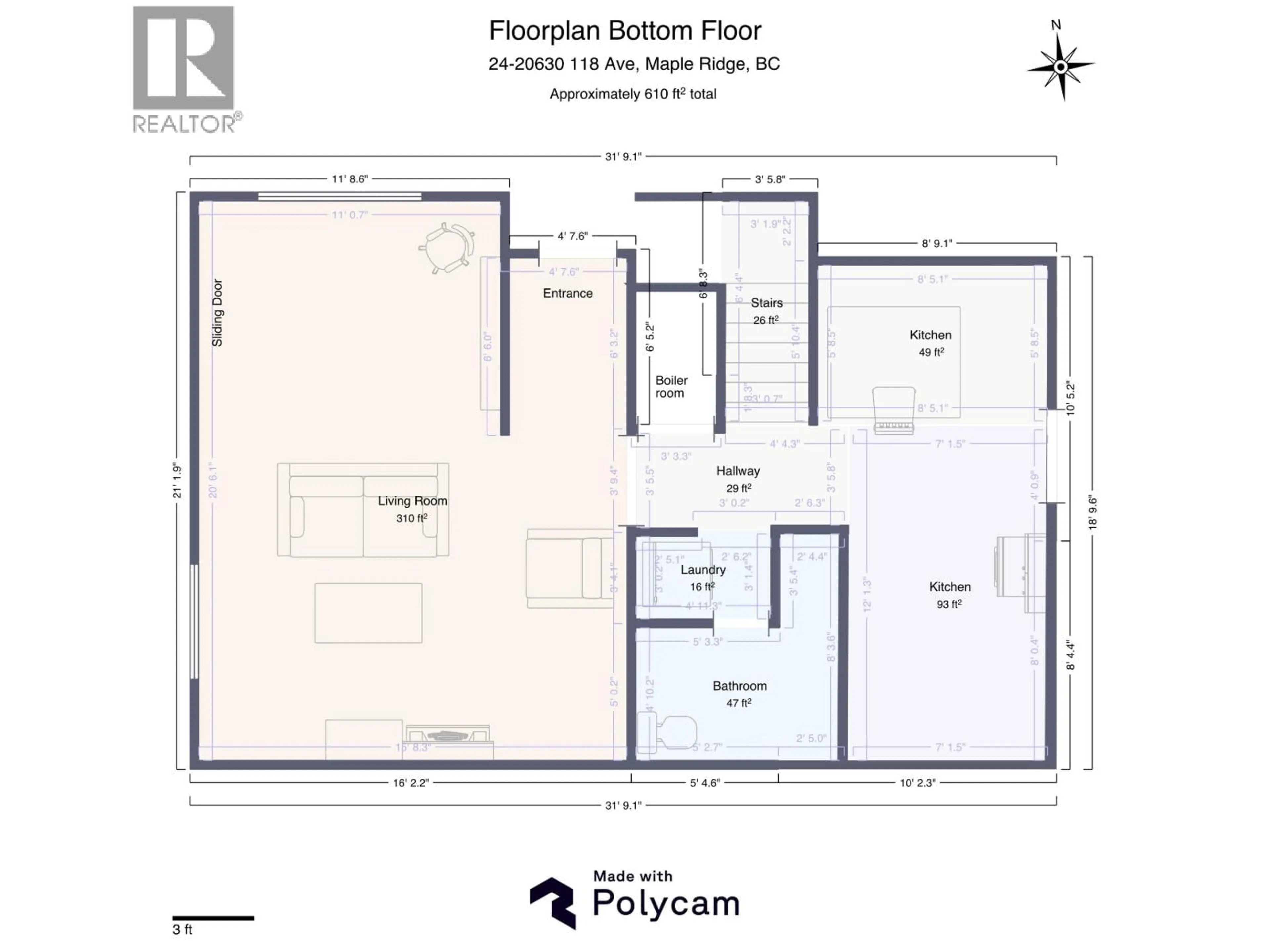 Floor plan for 24 - 20630 118 AVENUE, Maple Ridge British Columbia V2X0S1